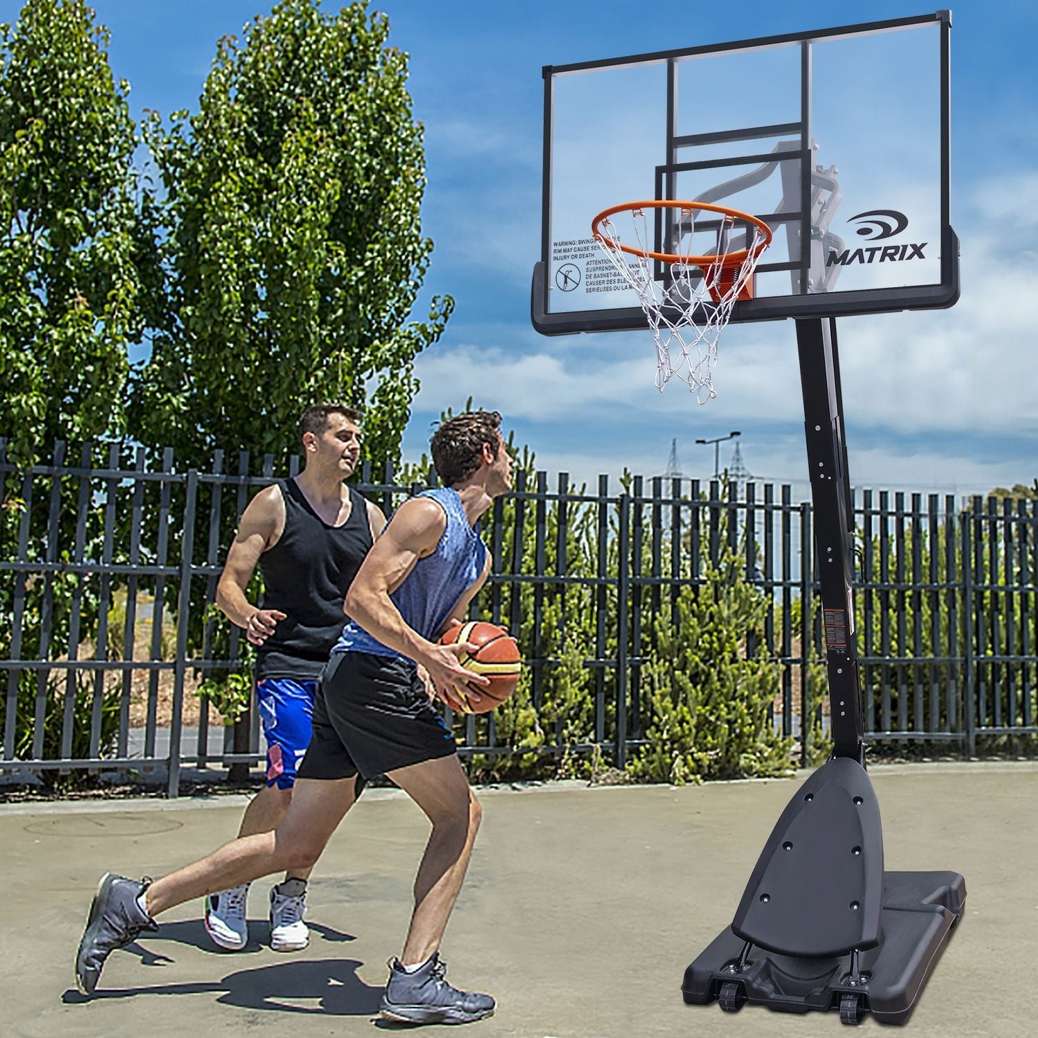 MATRIX tragbares verstellbares Basketballsystem, 54-in
