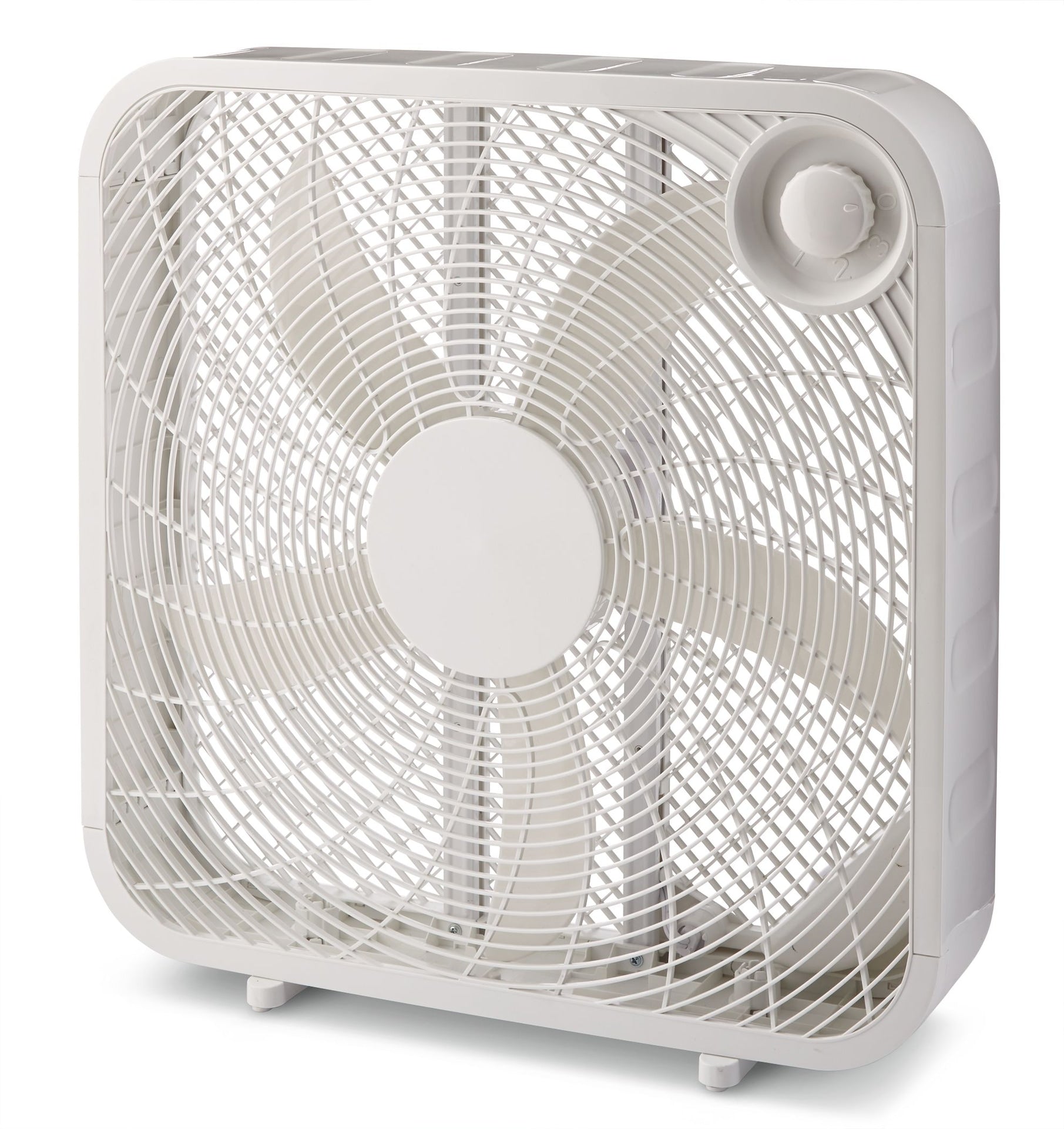 For Living tragbare Box/Bodenventilator aus Kunststoff mit 5 Klingen, 2-Gang, weiß, 20-in