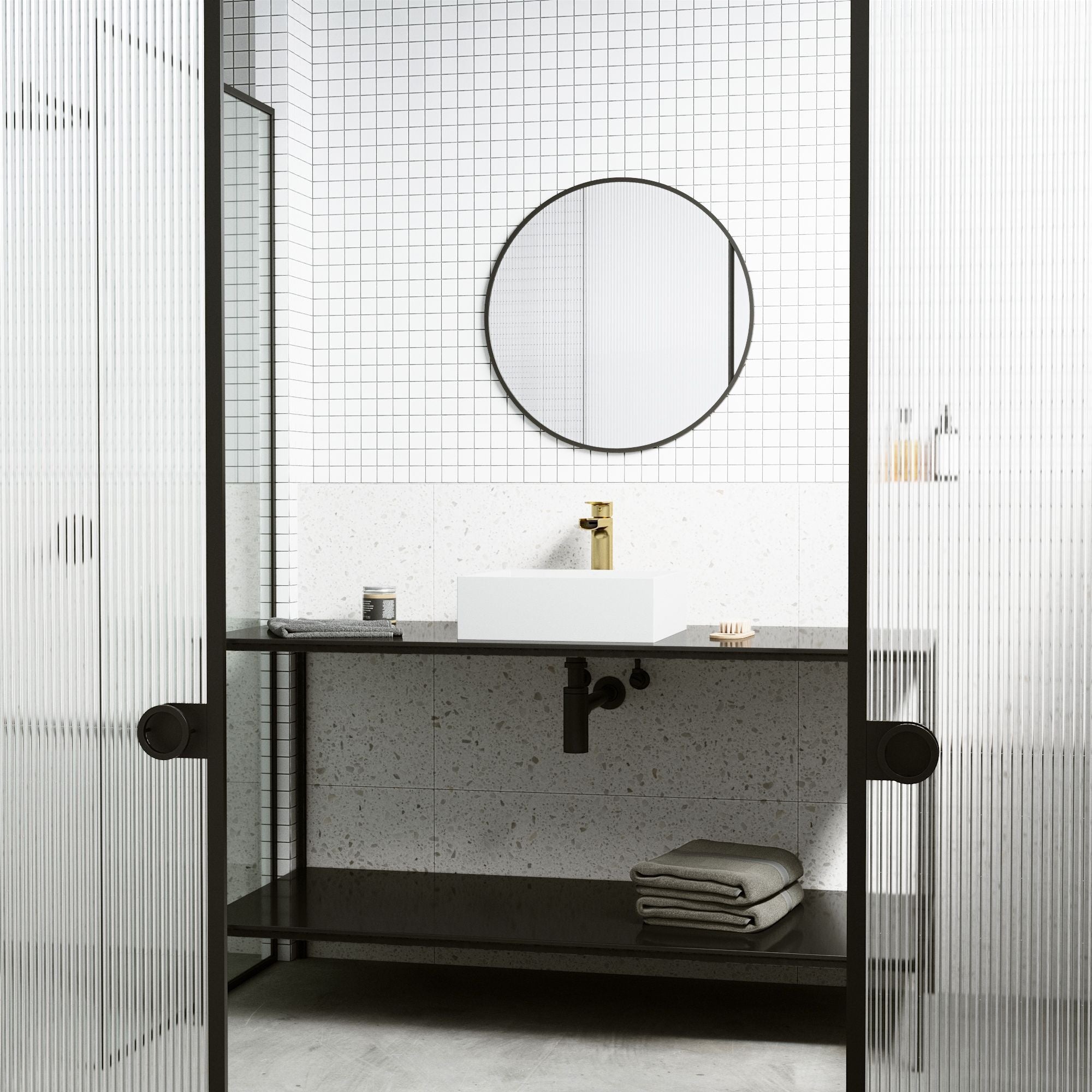 VIGO Bryant Mattestone 15x15 in tiefweißem Badezimmer Spüle / Becken mit quadratischem Gefäß