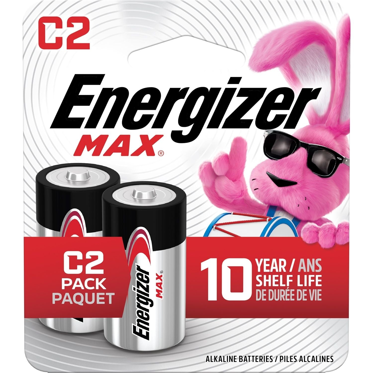 Energizer max 2-pk c alkalische Batterien, langlebig, Allzweck
