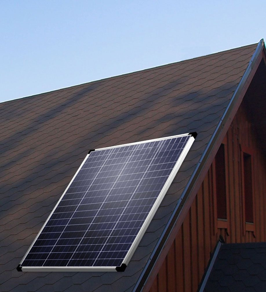 NOMA 100 Watt, 12 V kristallines Solarpanel mit Stand- und Laderegler