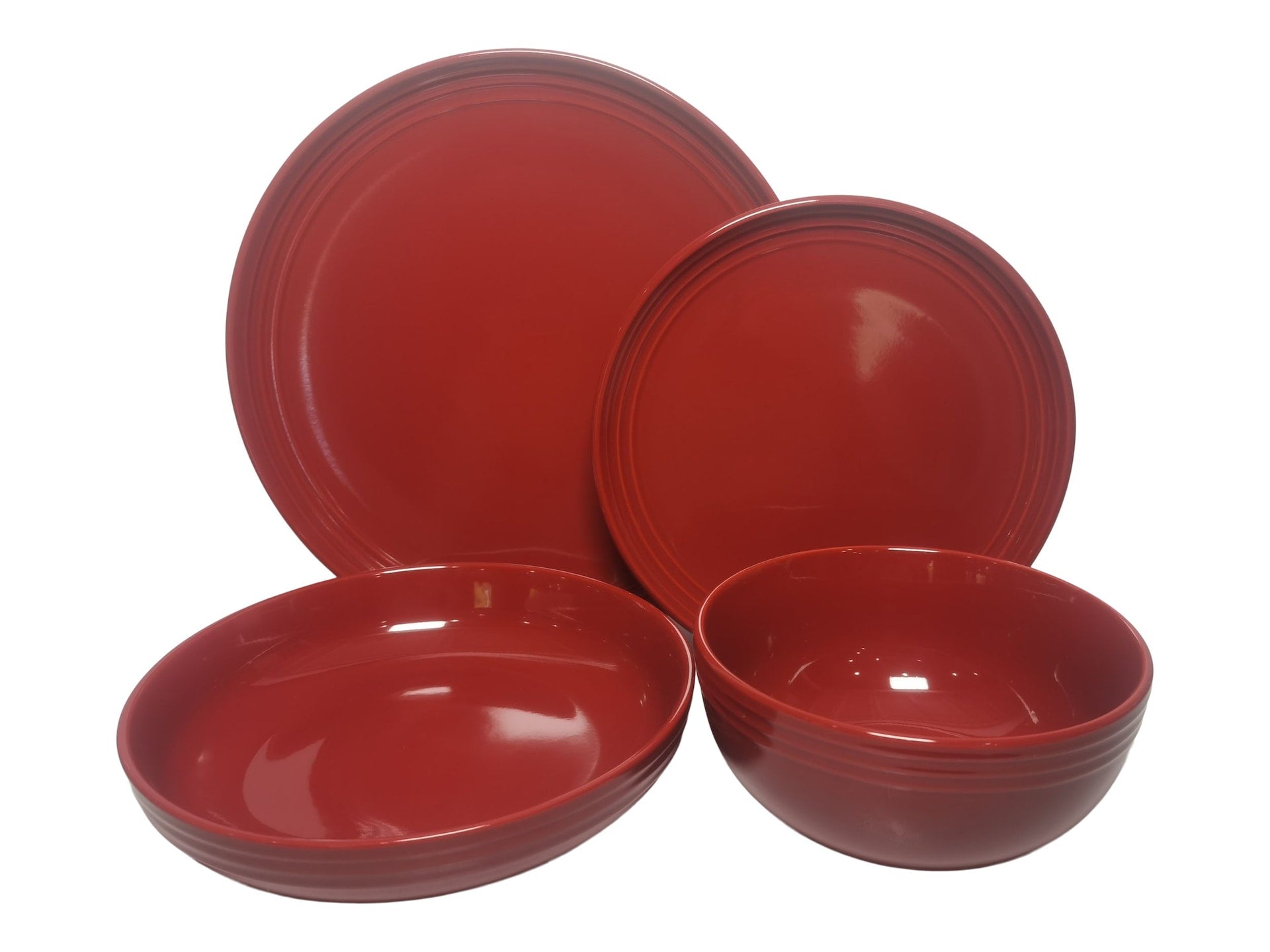 CANVAS edenhill Bauernhaus Bistro Steinzeug Geschirr, serviert 4, 16-pc, rot