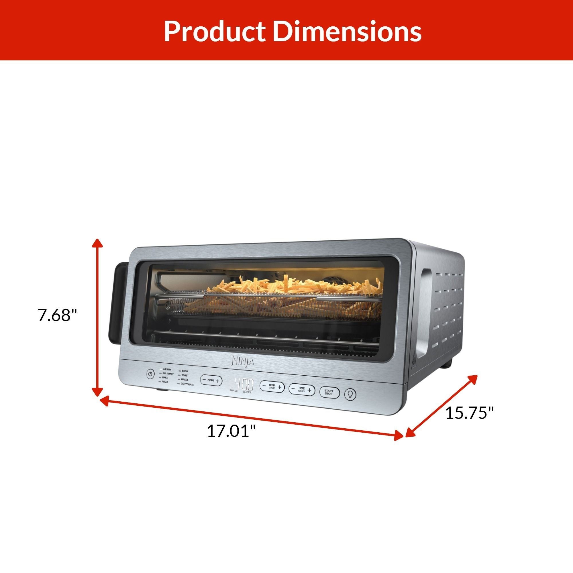 Ninja Flip Platz sparende 8-in-1-Toaster Ofen & Luft Fritteuse