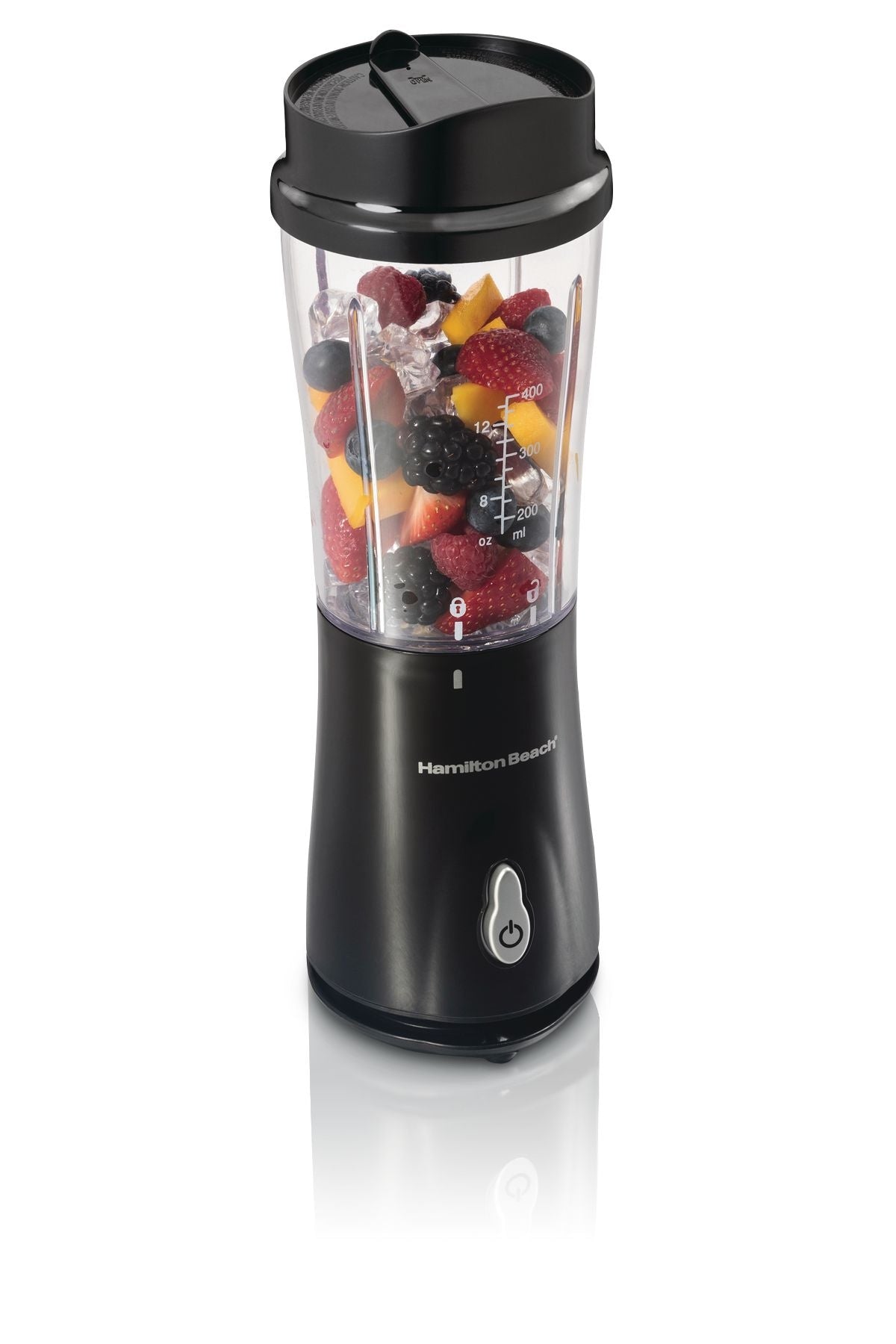 Hamilton Beach persönliche Kreationen Single-Serve-Mixer mit Reiseglas, schwarz, 414mL