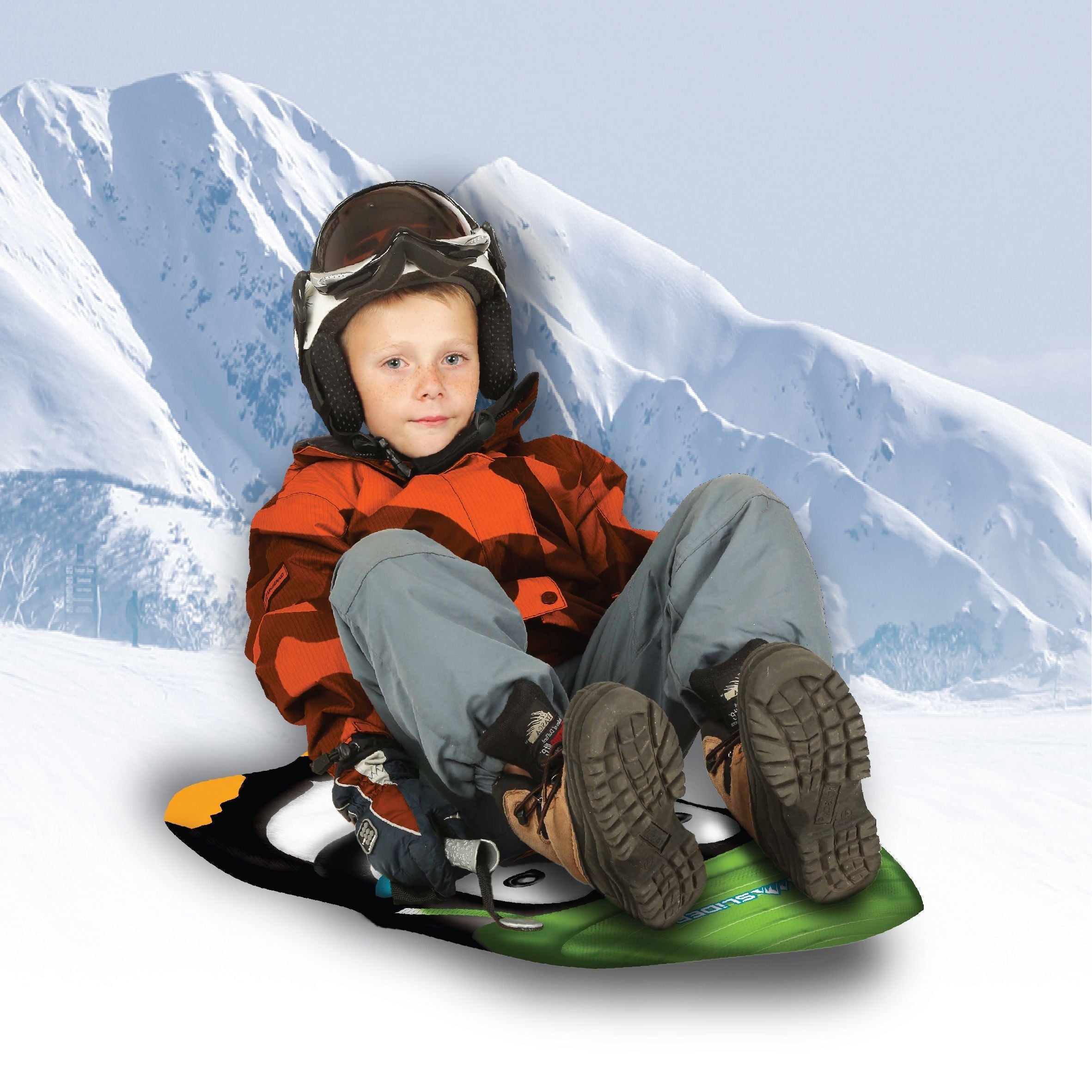 Snow Slider Kinder 1 Person Leichtschaum Winter Schneeschlitten / Rodel mit Griffen, sortiert