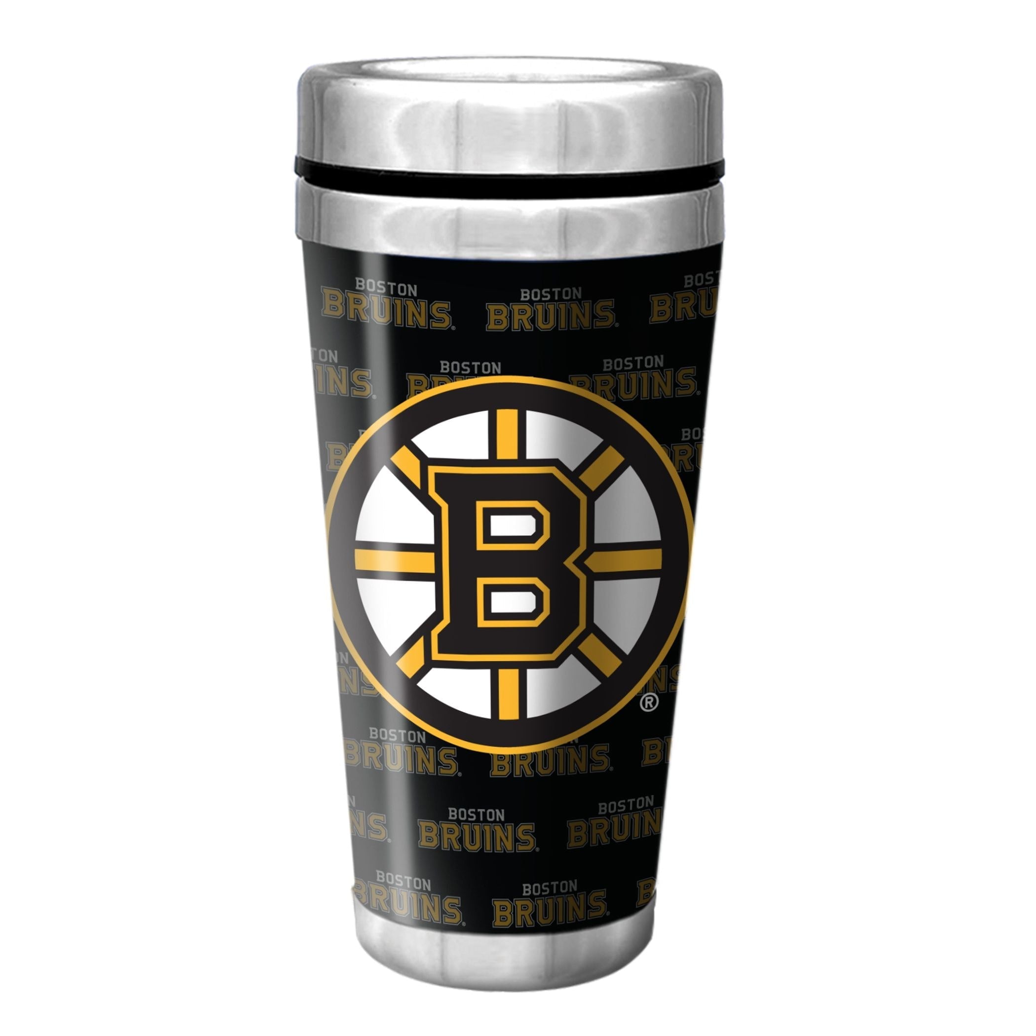 NHL Boston Bruins Hockey Logo Full Wrap Reisebecher, 16-oz