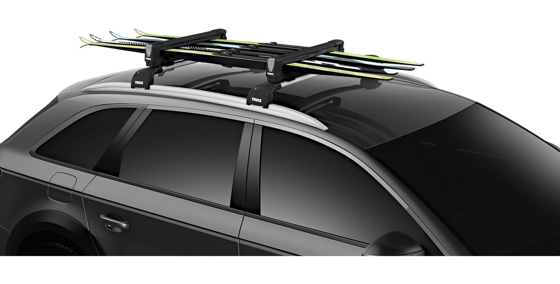 Thule Snowpack Edelstahldachträger Ski/Snowboardträger, mittel, schwarz, 2-pc