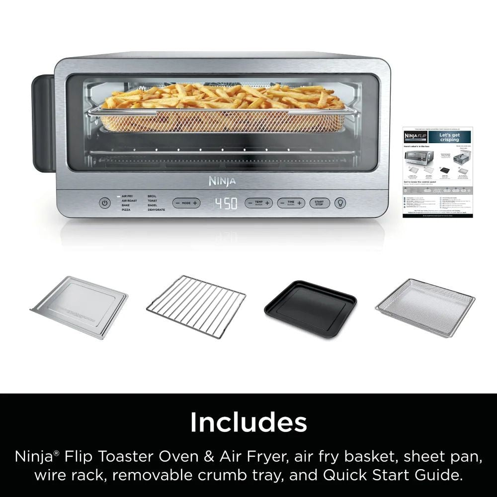 Ninja Flip Platz sparende 8-in-1-Toaster Ofen & Luft Fritteuse