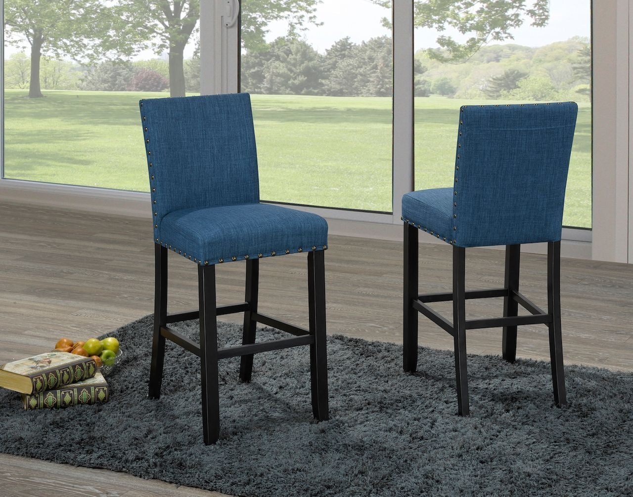 Brassex alex blue counter/bar stool mit Rückenlehne, 2-pc