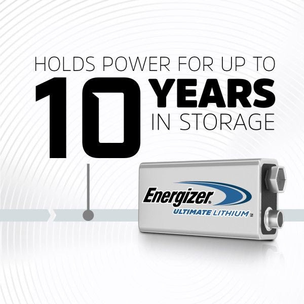 Energizer 2-pk 9V / 9 Volt Lithium-Batterien, EZ turn lock, powerseal