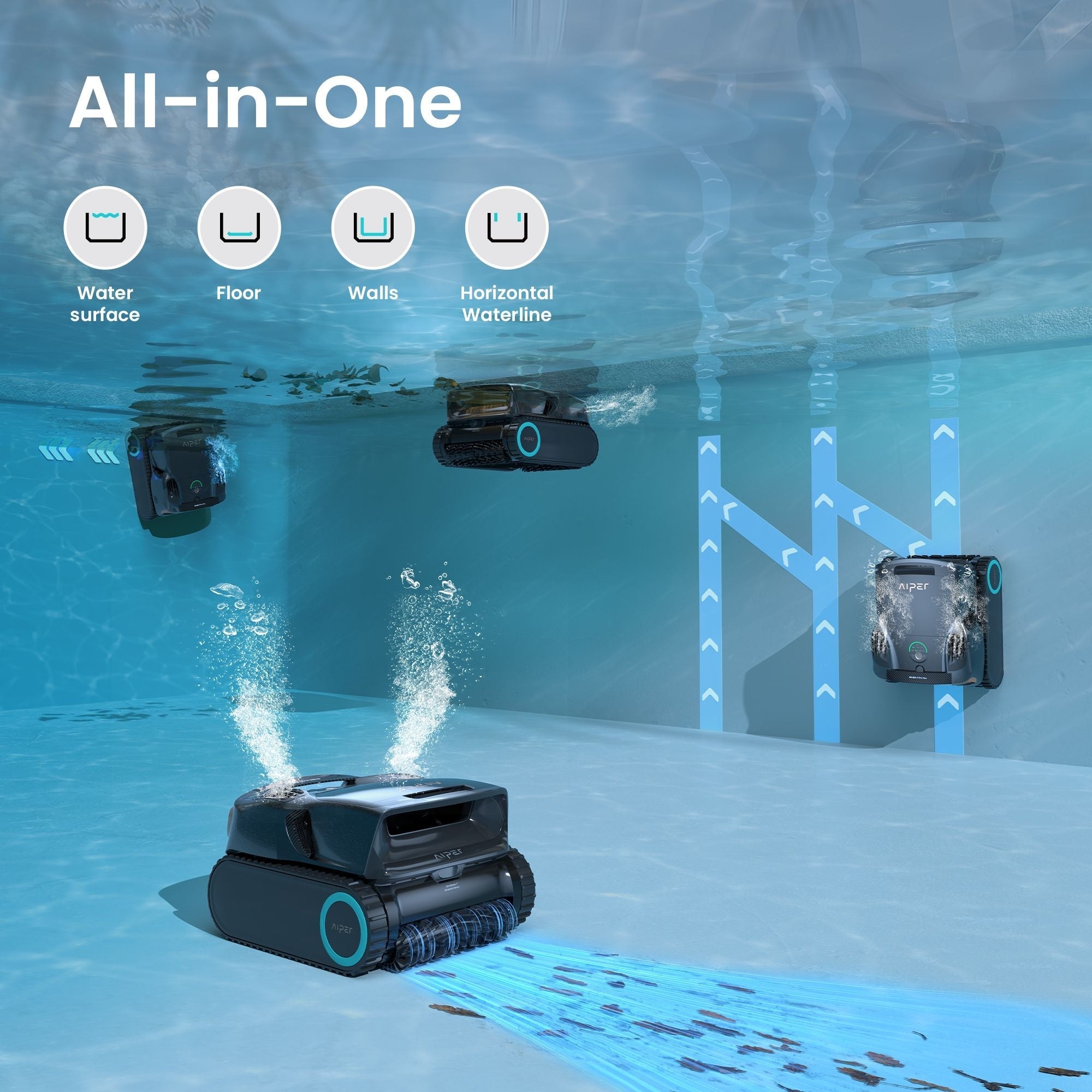 Aiper X1 pro max all-in-one smarter schnurloser Roboter-Poolreiniger für umfassende Poolpflege