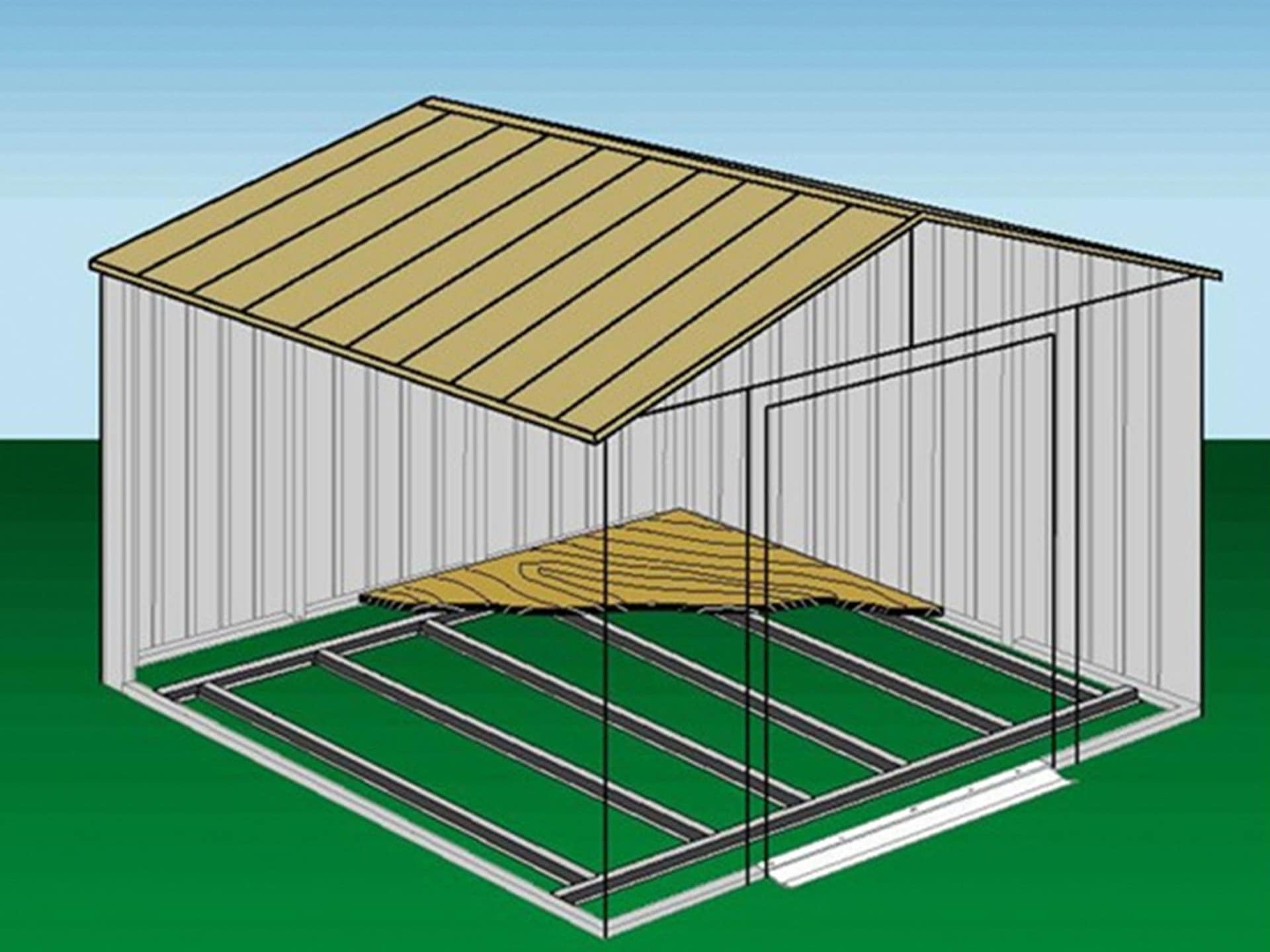 Arrow Bodenrahmen-Kit für Pfeil klassische 10x11-ft, 10x12-ft und 10x14-ft Schuppen