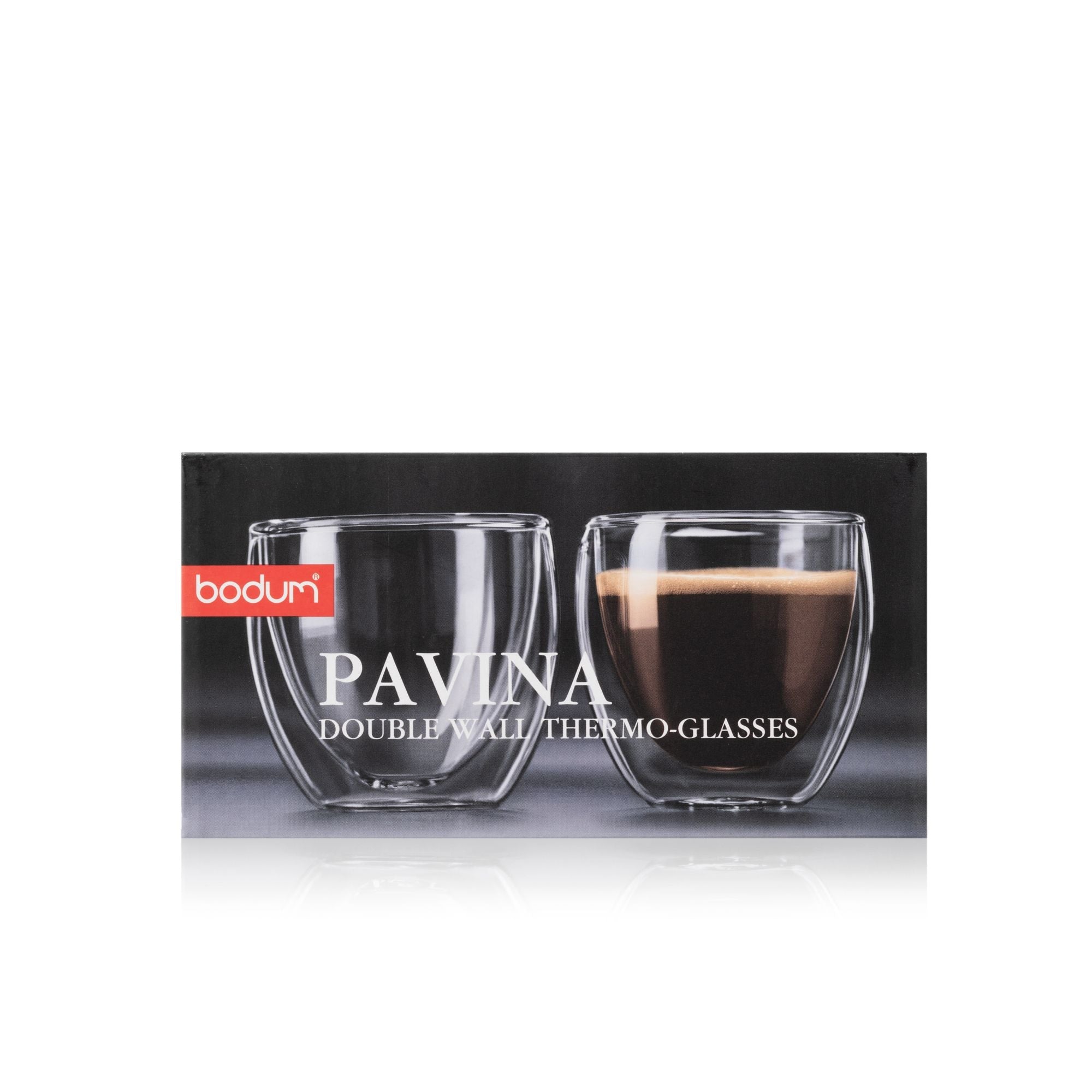 Bodum Doppelwandige klare Glasbecher, 2,7-oz, 2-pk