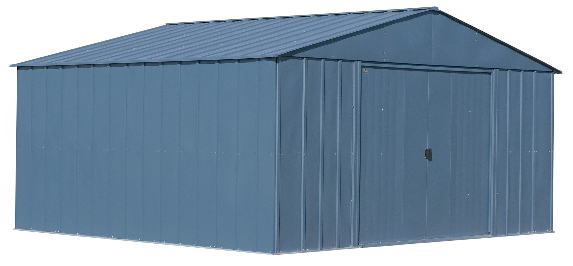 Arrow Klassisches 14x12-ft blau graues korrosionsbeständiges Stahlschuppen