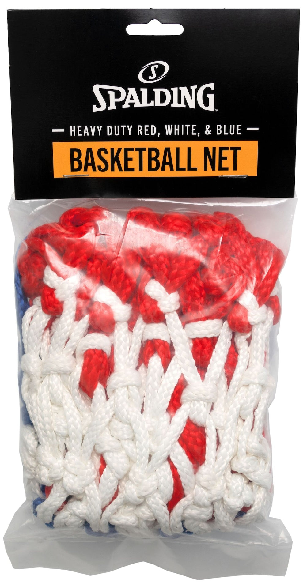 Spalding schweres Basketballnetz für Innen- und Außenbereich, Standard-Basketballnetz, rot/weiß/blau