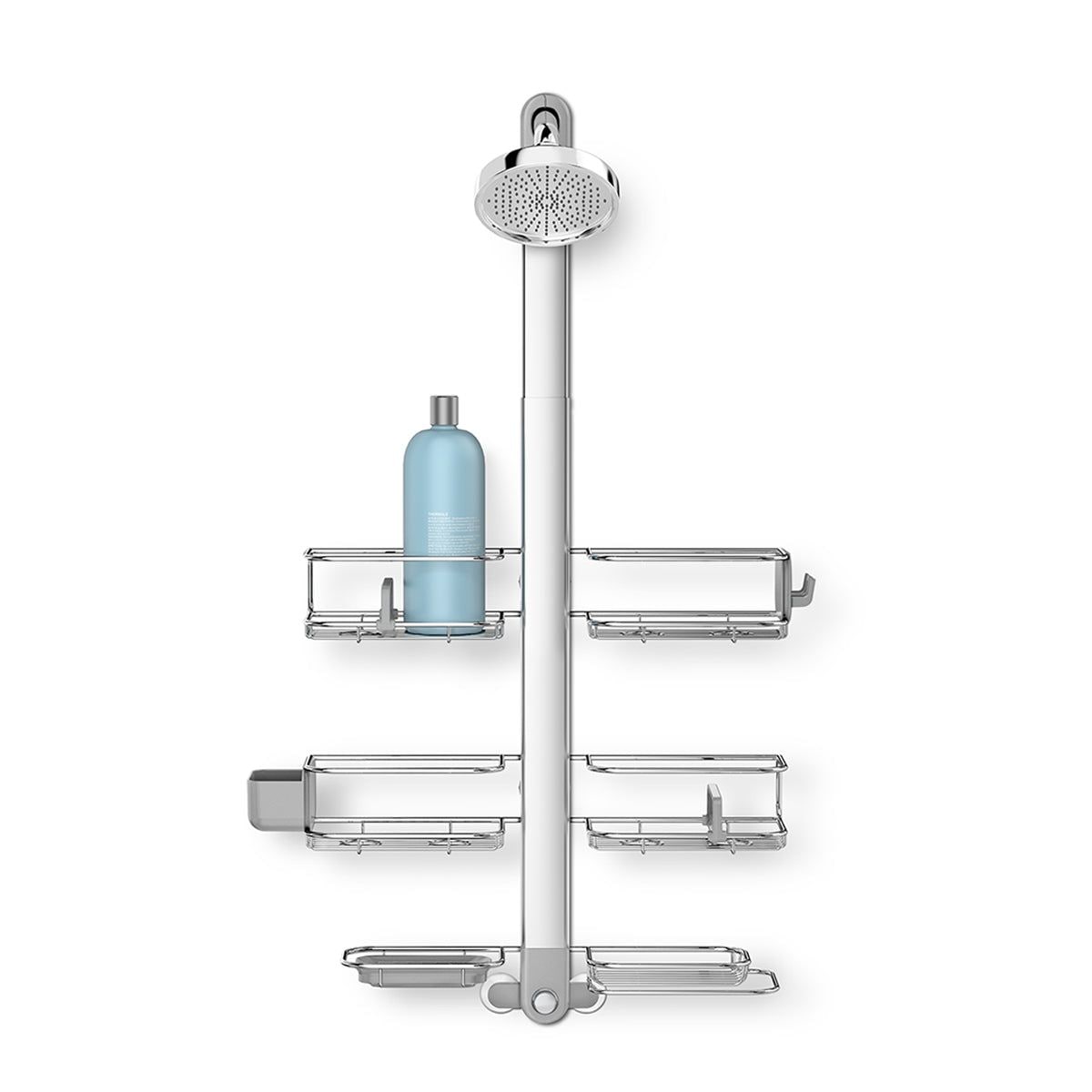Simplehuman XL rostresistente verstellbare Regale Dusche Caddy, Silber