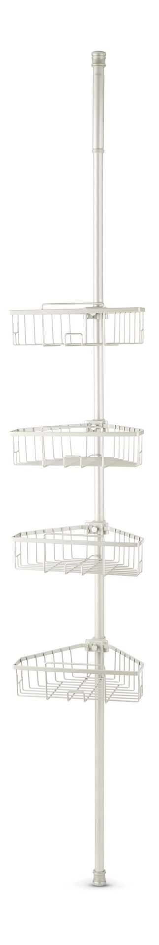 For Living rostresistente verstellbare Korbspannungspoldusche Caddy, Nickel, 108-in x 11-in x 9-in