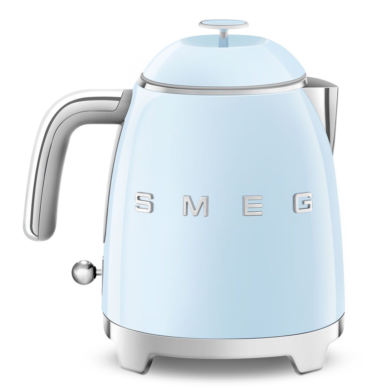 Smeg Elektro-Mini-Kessel im Retro-Stil mit schnurloser Basis, hellblau, 0,8-l