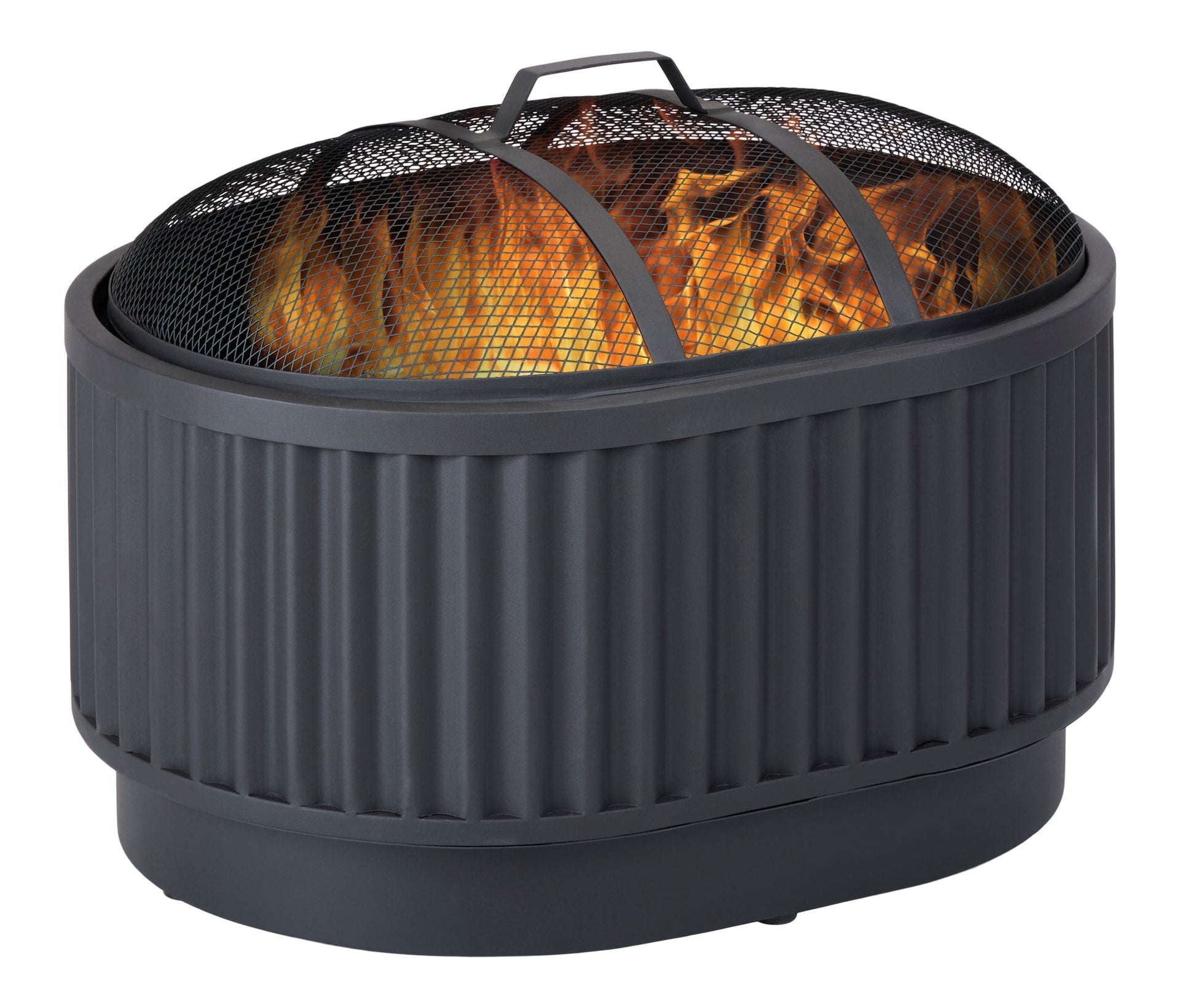 CANVAS Barbeau-Oval-Flötholzfeuerstelle, 28-in, schwarz