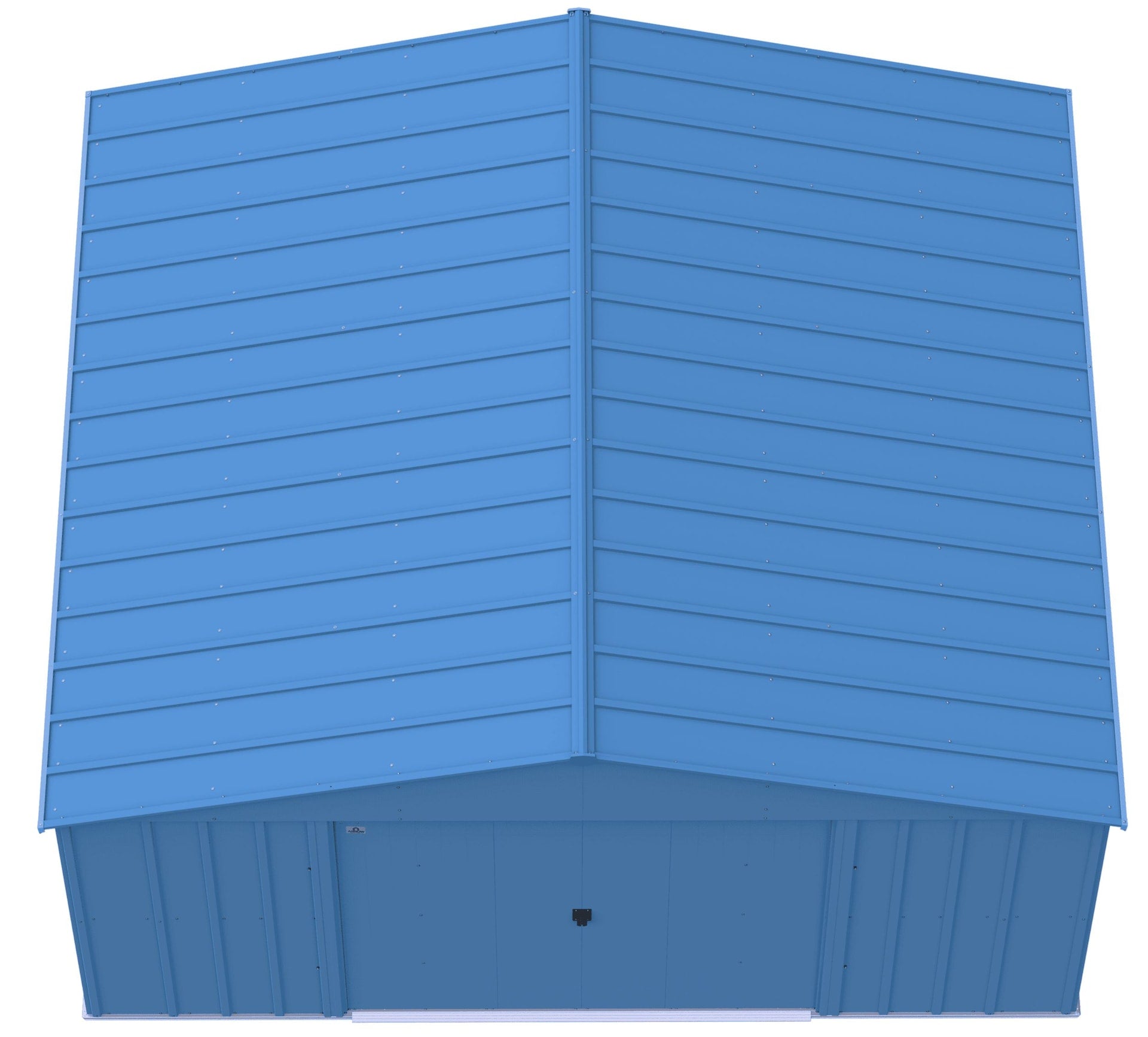 Arrow Klassisches 14x12-ft blau graues korrosionsbeständiges Stahlschuppen