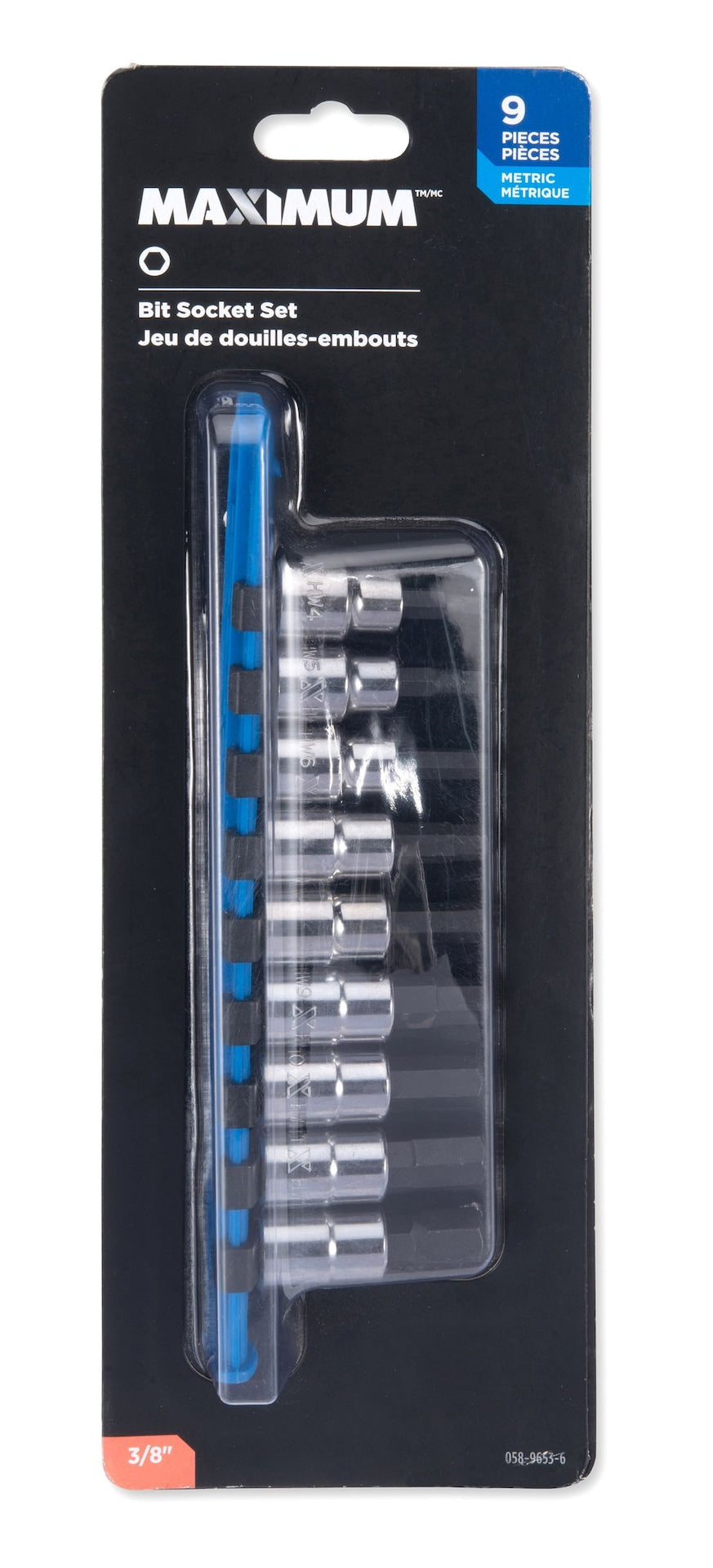 MAXIMUM 3/8-in-Laufwerk-Hex-Bit-Socket, verchromt, 9-pc, metrisch