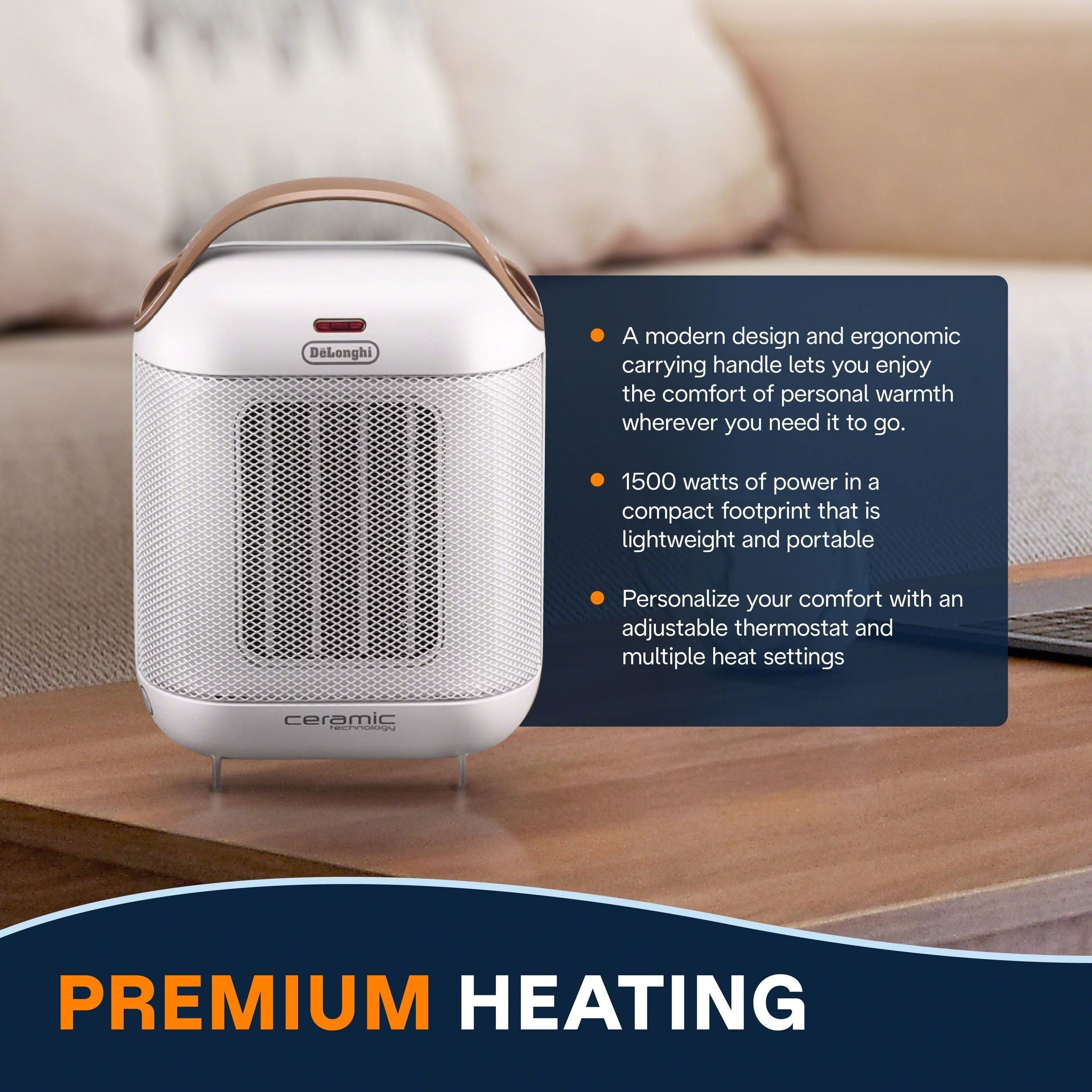 De'Longhi HFX30C15WCA Kapsel Keramiklüfterheizung, weiß