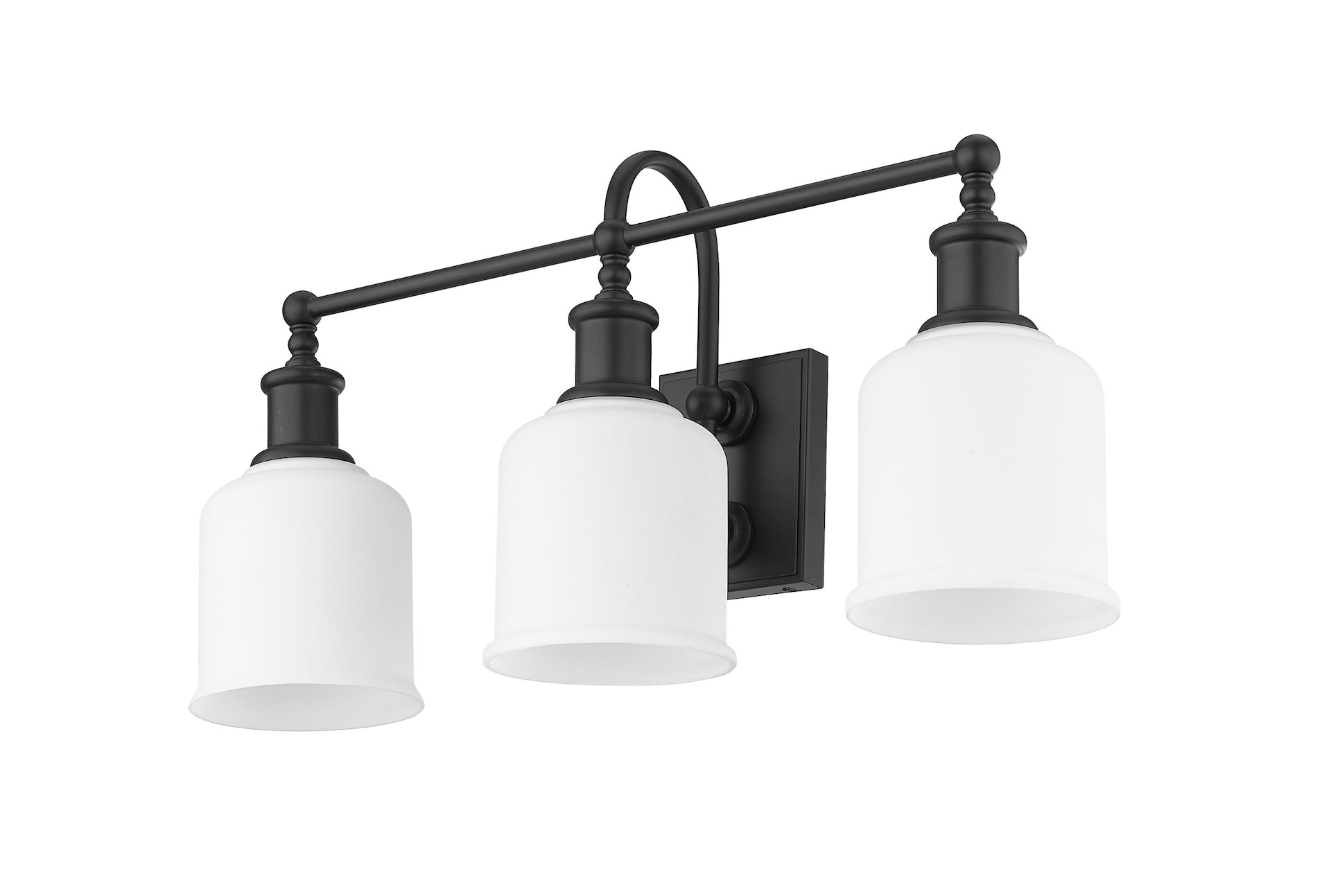 Z-Lite bryant 3-Licht-Eitellicht, schwarz mit Opalton