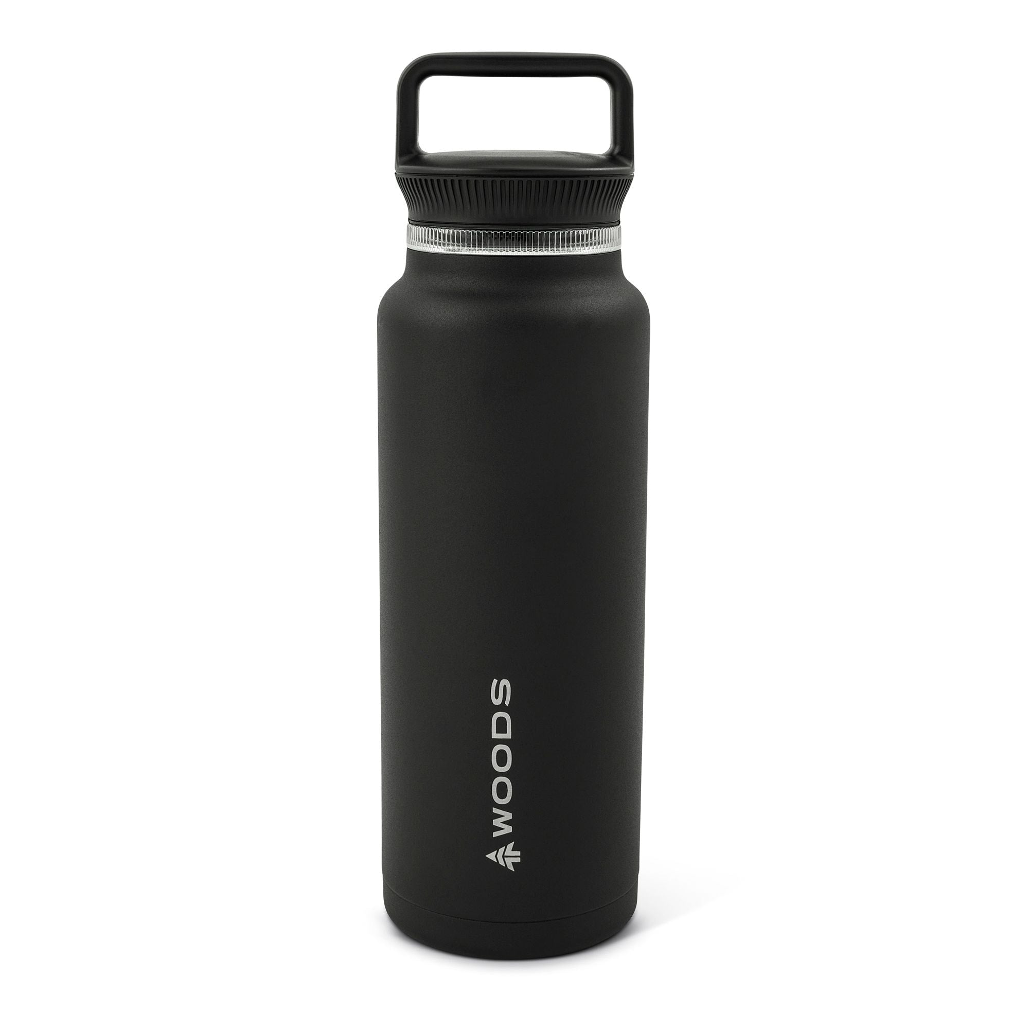 Woods Doppelwandige isolierte tragbare Wasserflasche aus Edelstahl mit Obergriff, bpa-frei, 50-oz
