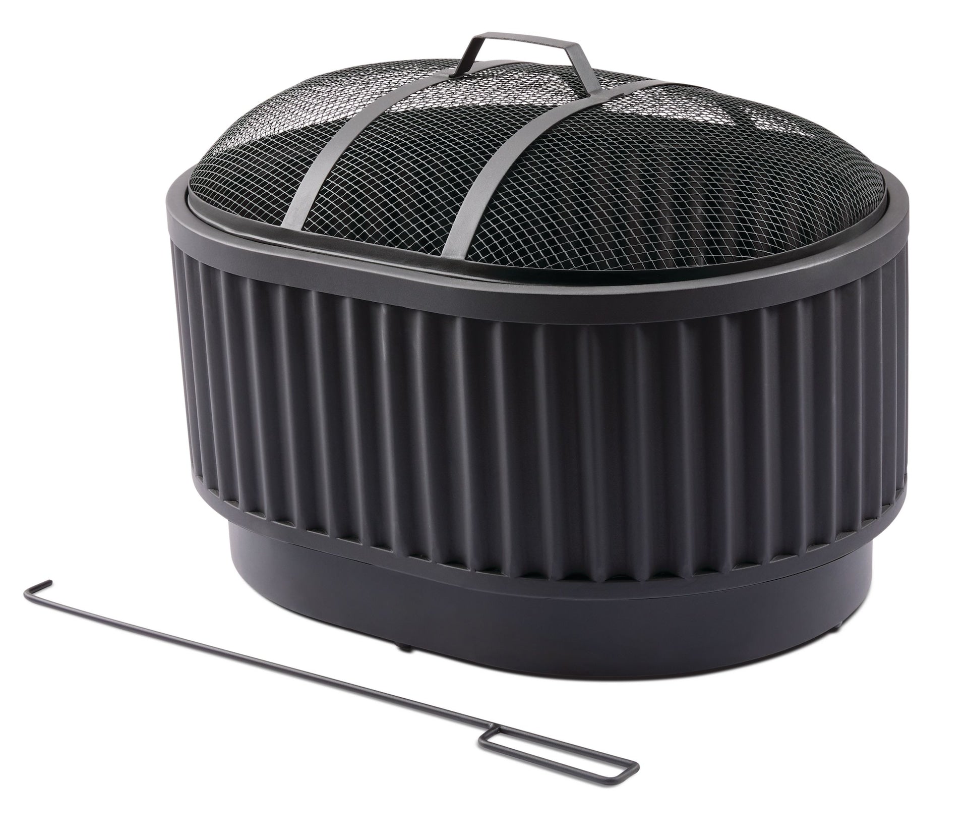 CANVAS Barbeau-Oval-Flötholzfeuerstelle, 28-in, schwarz