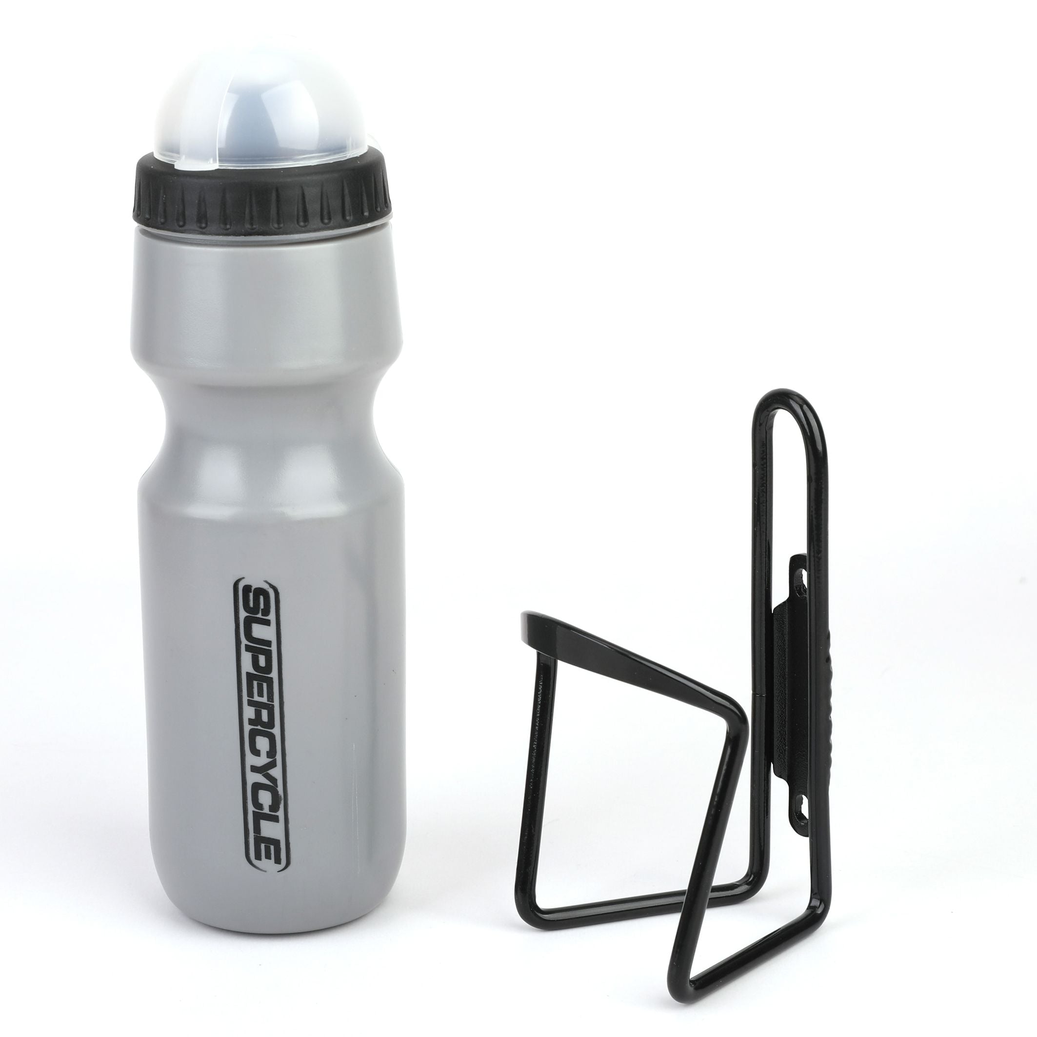 Supercycle Selbstverschließende Fahrradflaschen mit breitem Mund, BPA-frei, Silber, 21-oz