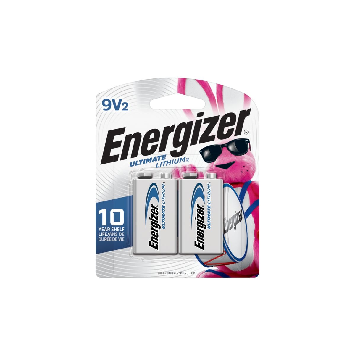 Energizer 2-pk 9V / 9 Volt Lithium-Batterien, EZ turn lock, powerseal