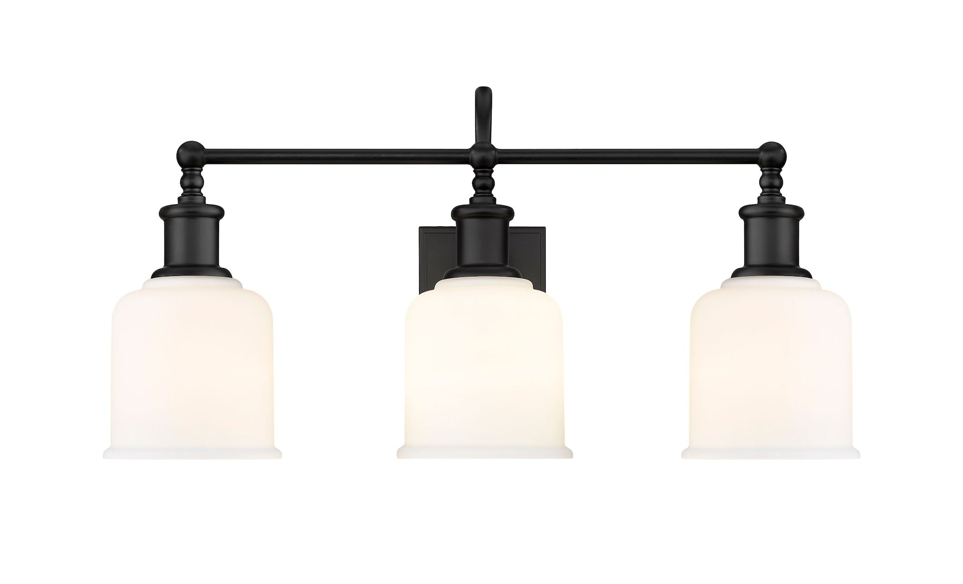 Z-Lite bryant 3-Licht-Eitellicht, schwarz mit Opalton
