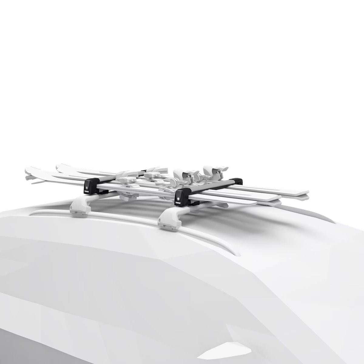 Thule Snowpack Edelstahldachträger Ski/Snowboardträger, mittel, schwarz, 2-pc