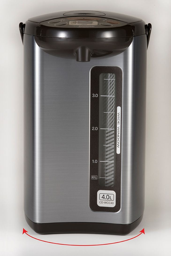 Zojirushi Elektrischer Warmwasserkessel, wärmer & Dispenser, schwarz/rostfreier Stahl, 4-L