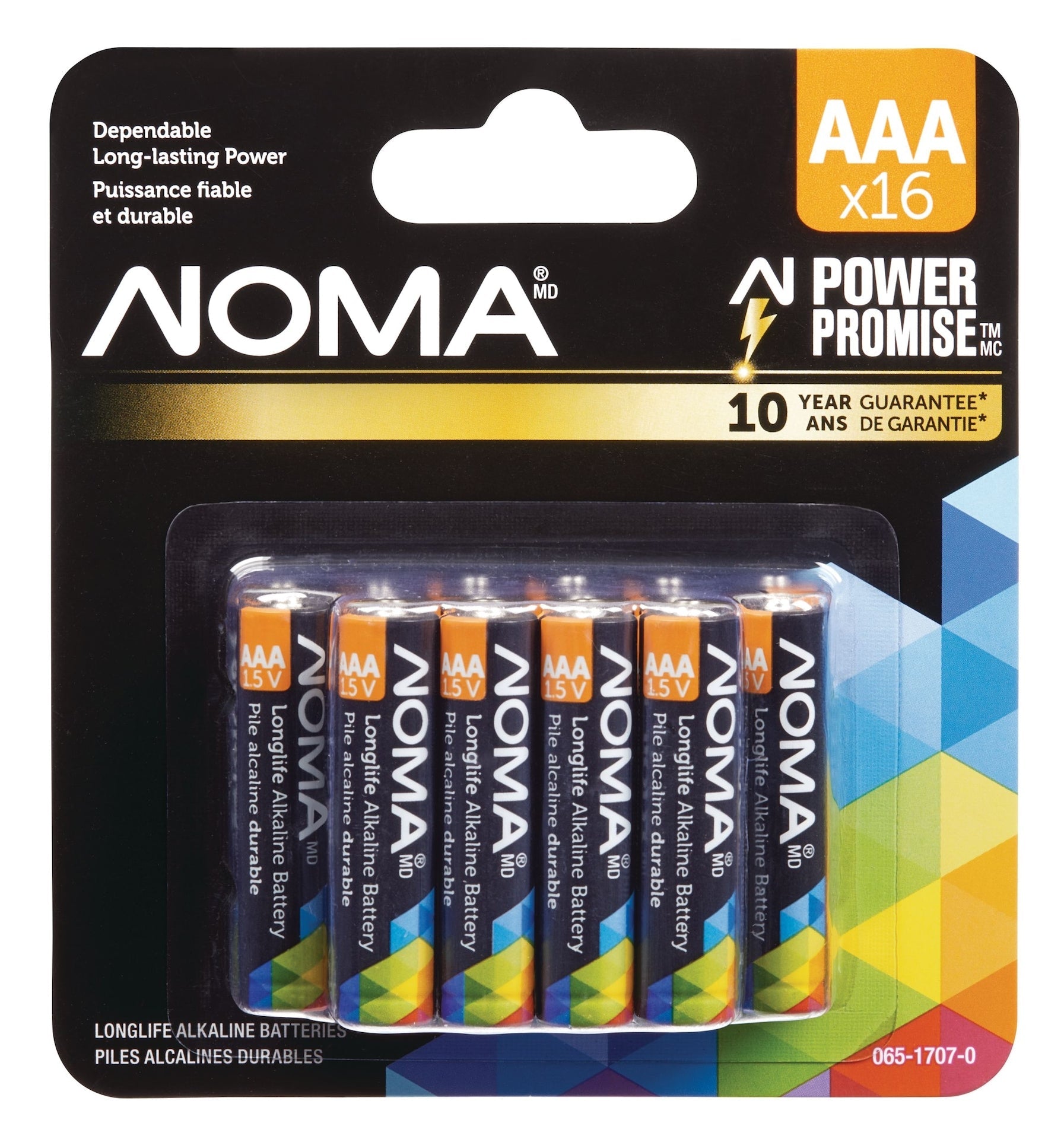 NOMA AAA alkalische Batterien, langlebig, Allzweck, 16-pk