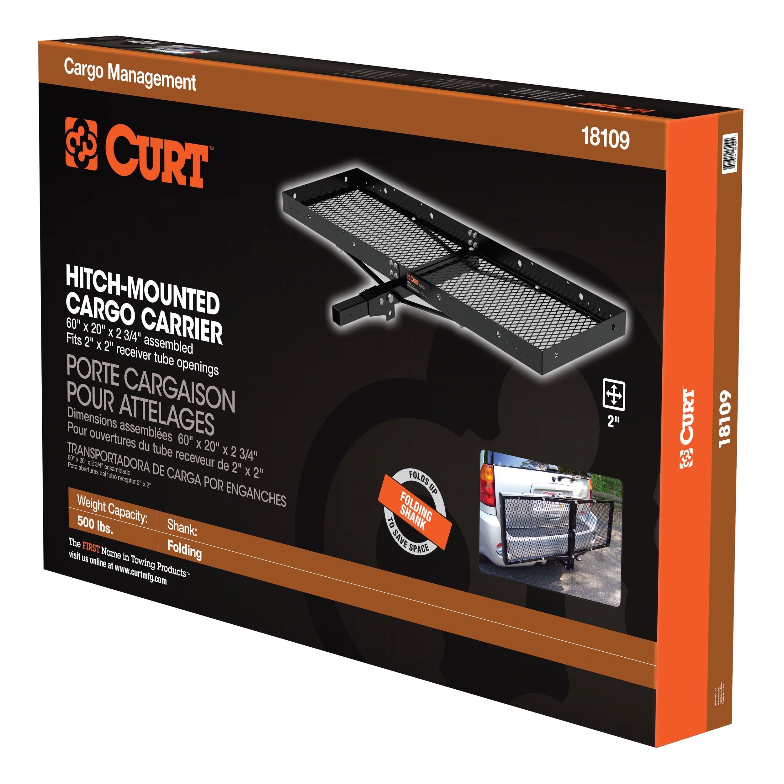 CURT 18109 Stahl-Tray-Frachtträger, 60 x 20-in, 500-lb