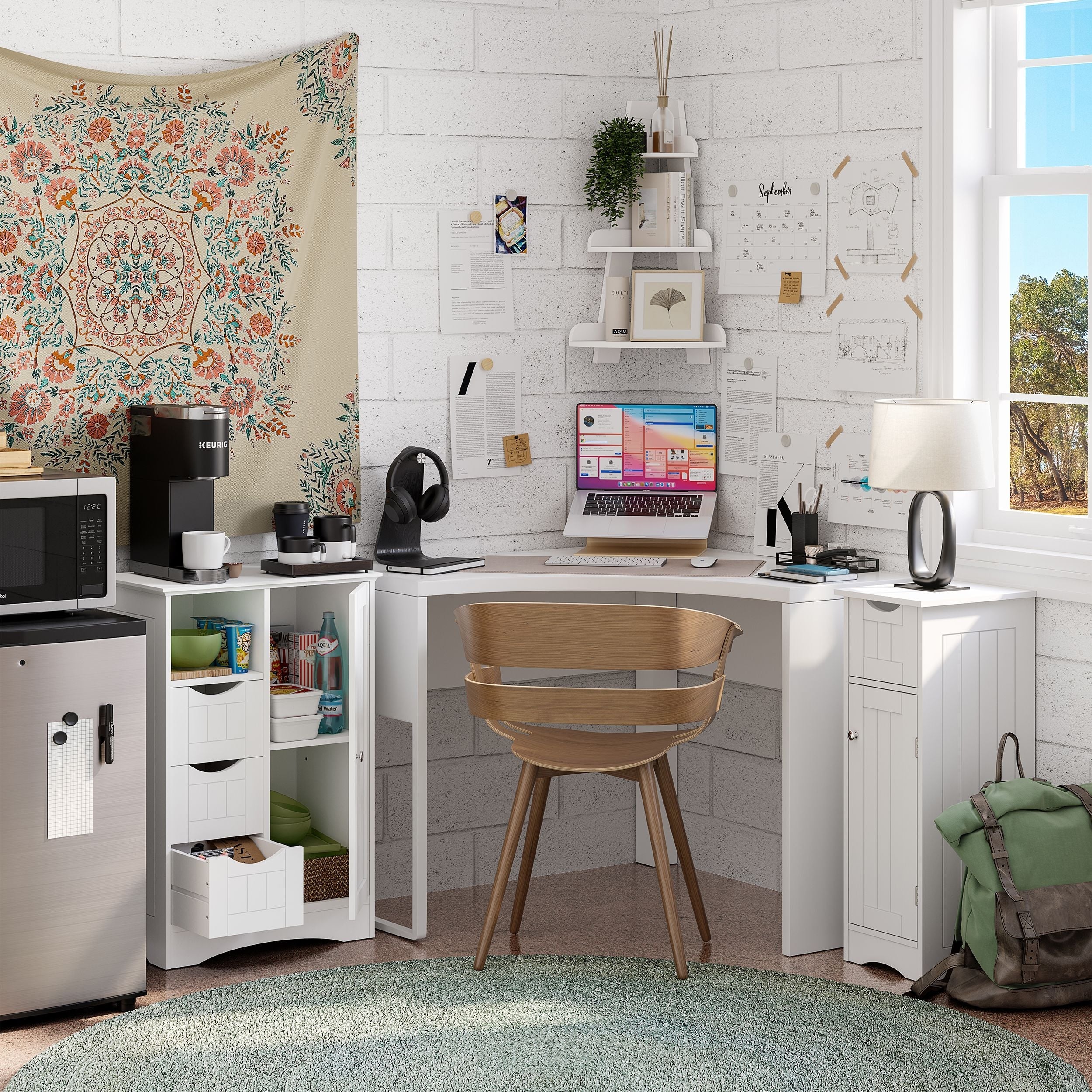 RiverRidge Home ashland single door badezimmer & wäscheschrank mit 3 schubladen, offenes cubby & verstellbares regal, weiß