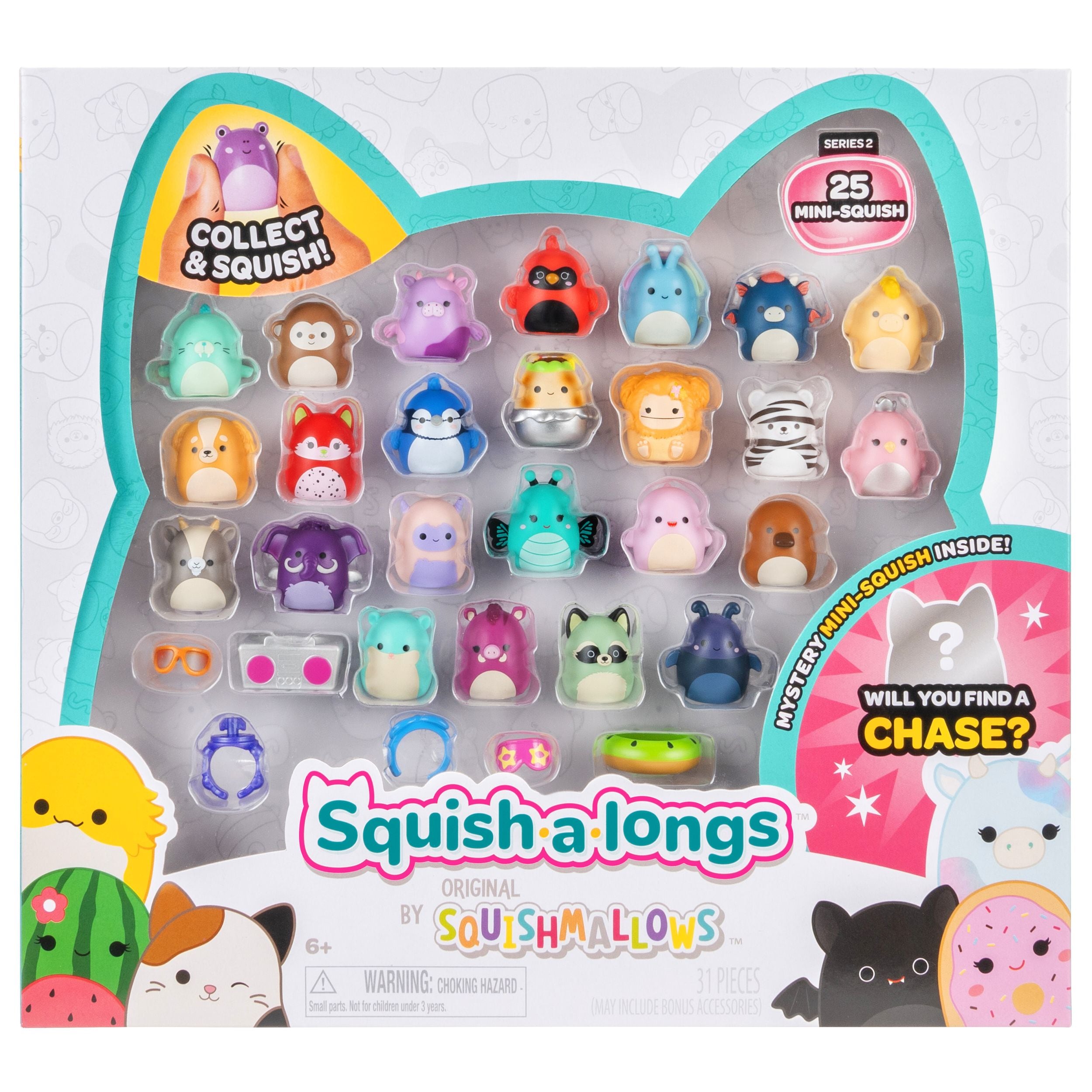 Squishmallows Squish ein Longs-Pack für Alter von 3+, 25-pk