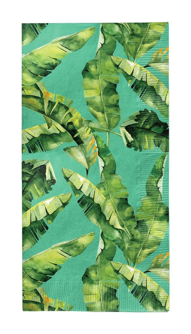 Sophistiplate Palmspring-Rechteck-Papier Einweg-Gästetuchservietten, grün, 8-in, 20-pk, 3-lagig, für Sommerparty