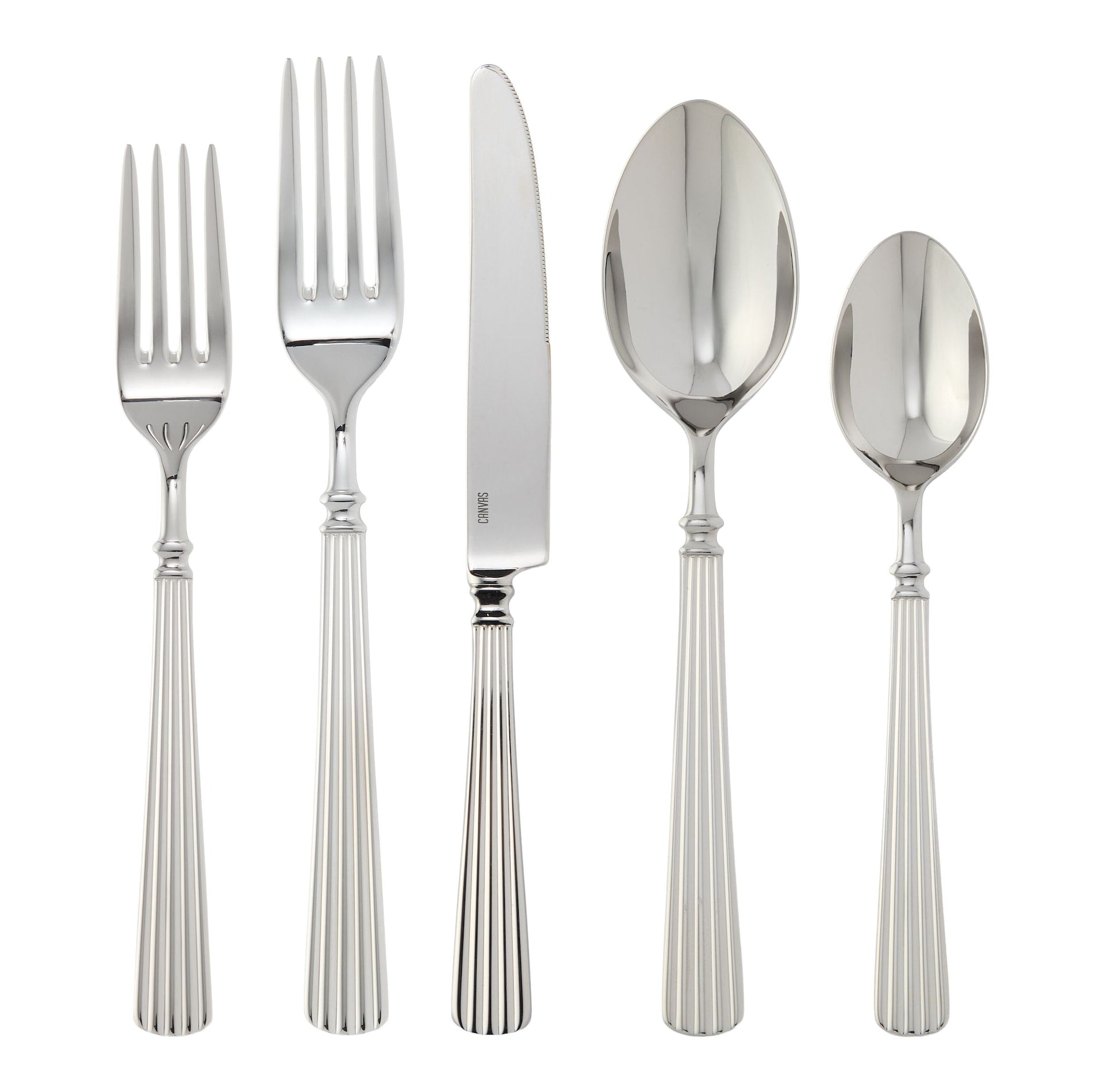 CANVAS Linsenworth Vintage Rib Flatware Set, Edelstahl, serviert 4, 20-pc