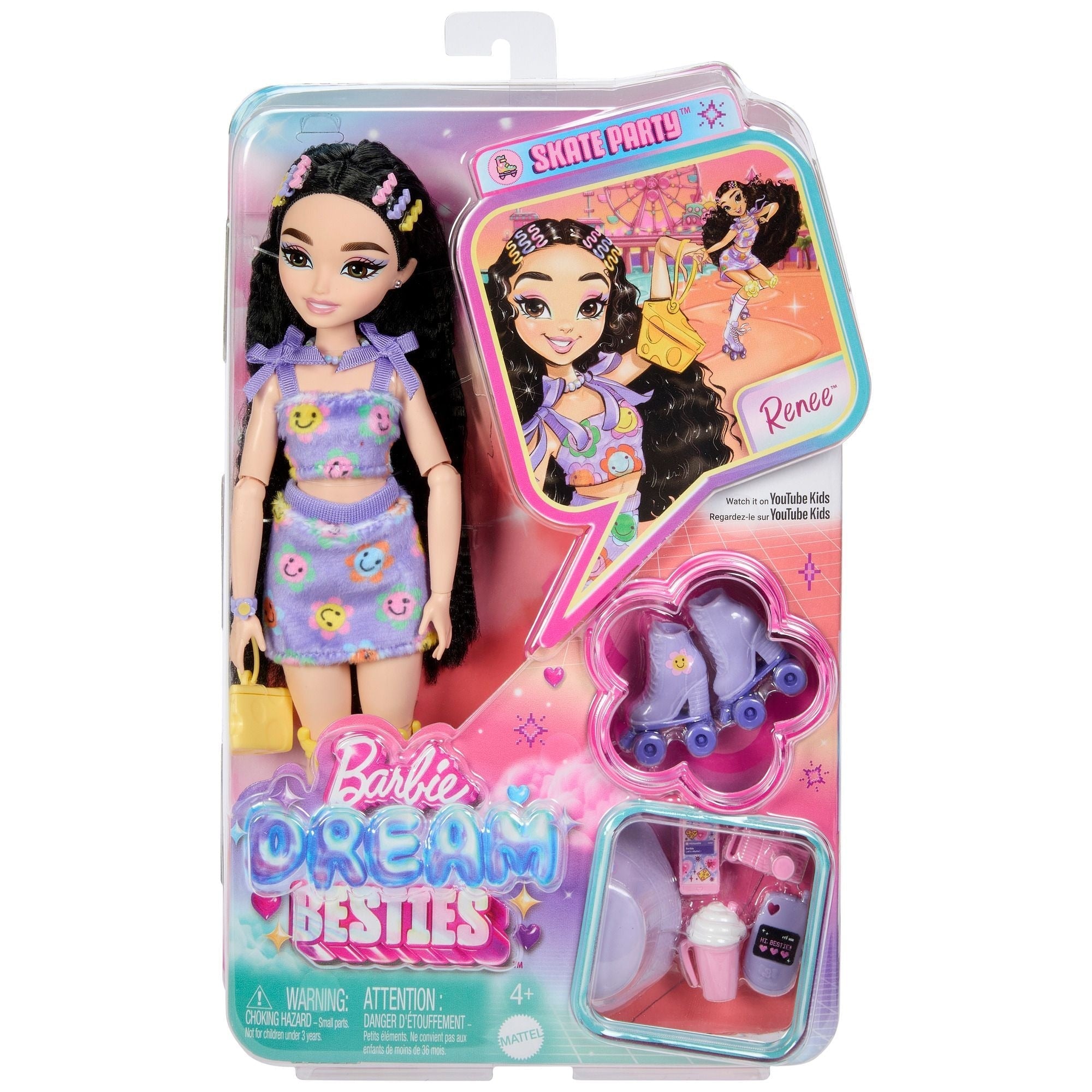 Barbie Dream Besties Skate-Party-Core-Modepuppe für 4+ Jahre, verschiedene Stile