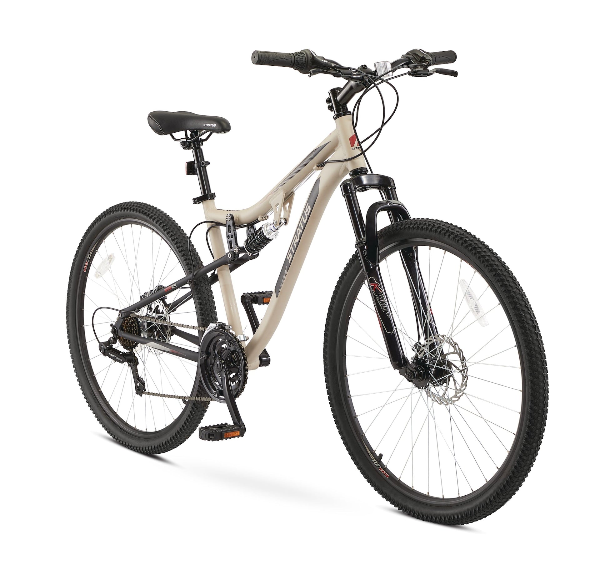 Stratus Stürmer für Erwachsene Fahrrad, 21-Gang, 17-in-Aluminium-Rahmen, 27,5-in, beige