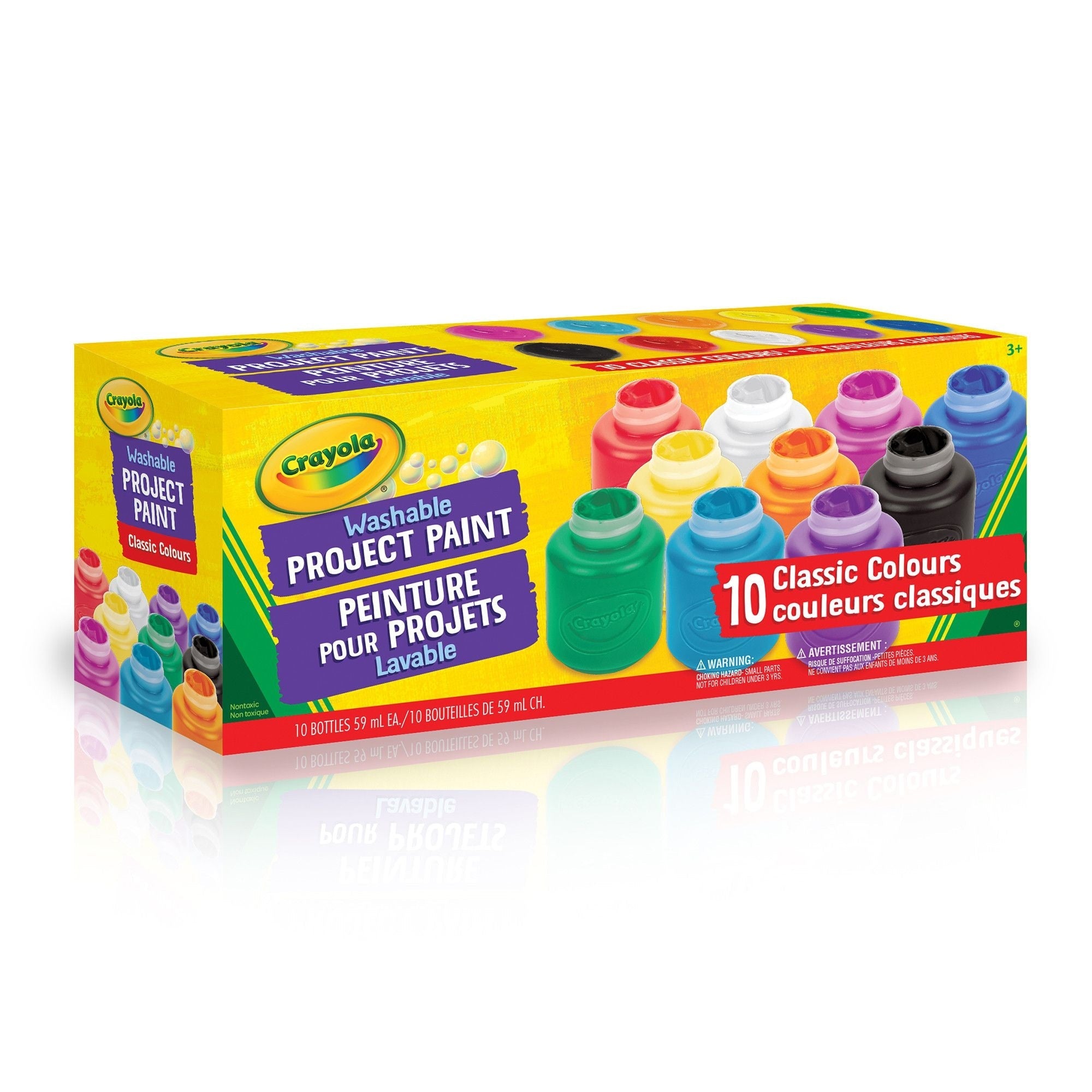 Crayola waschbares Projektlack-Aktivitätsglas, mehrfarbig, 20-Unzen, 10-pk, Alter 3+