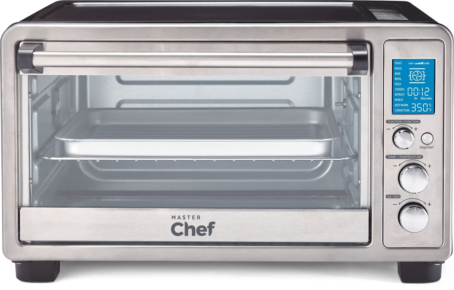 MASTER Chef Digitaler Konvektions-Toasterofen mit 10 Funktionen, Edelstahl, 6-Scheiben