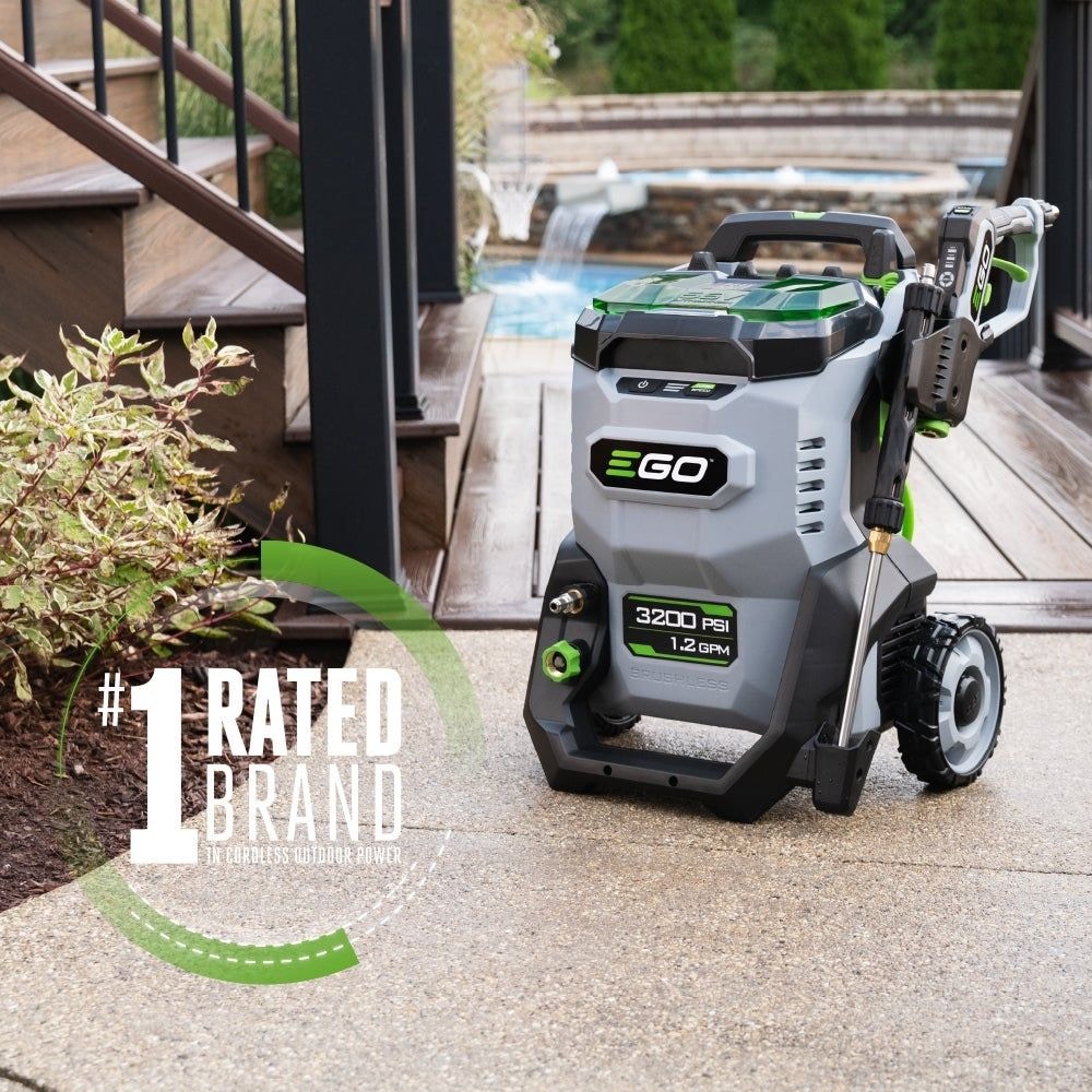 EGO HPW3204-2 POWER+ 3200 PSI Druckwaschanlage mit 2 x 6.0Ah Batterien und 320W Ladegerät