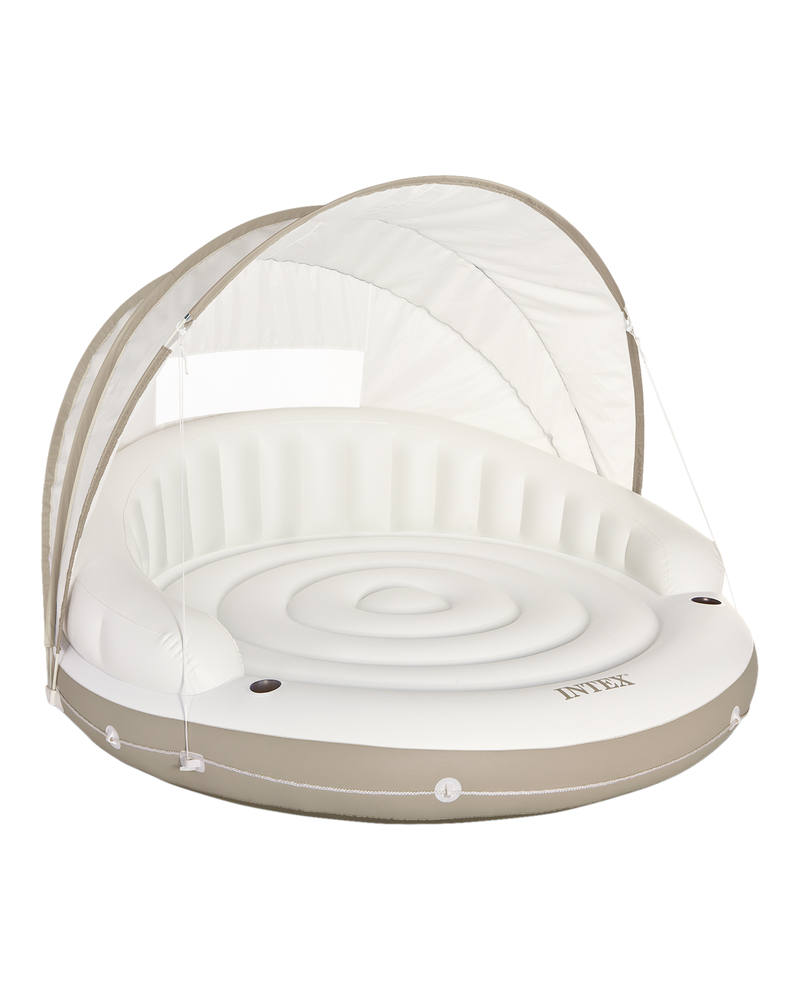 Intex Abseits weißer Baldachin aufblasbarer Pool Insel Multi-Personen-Float mit abnehmbarem Sonnenschirm