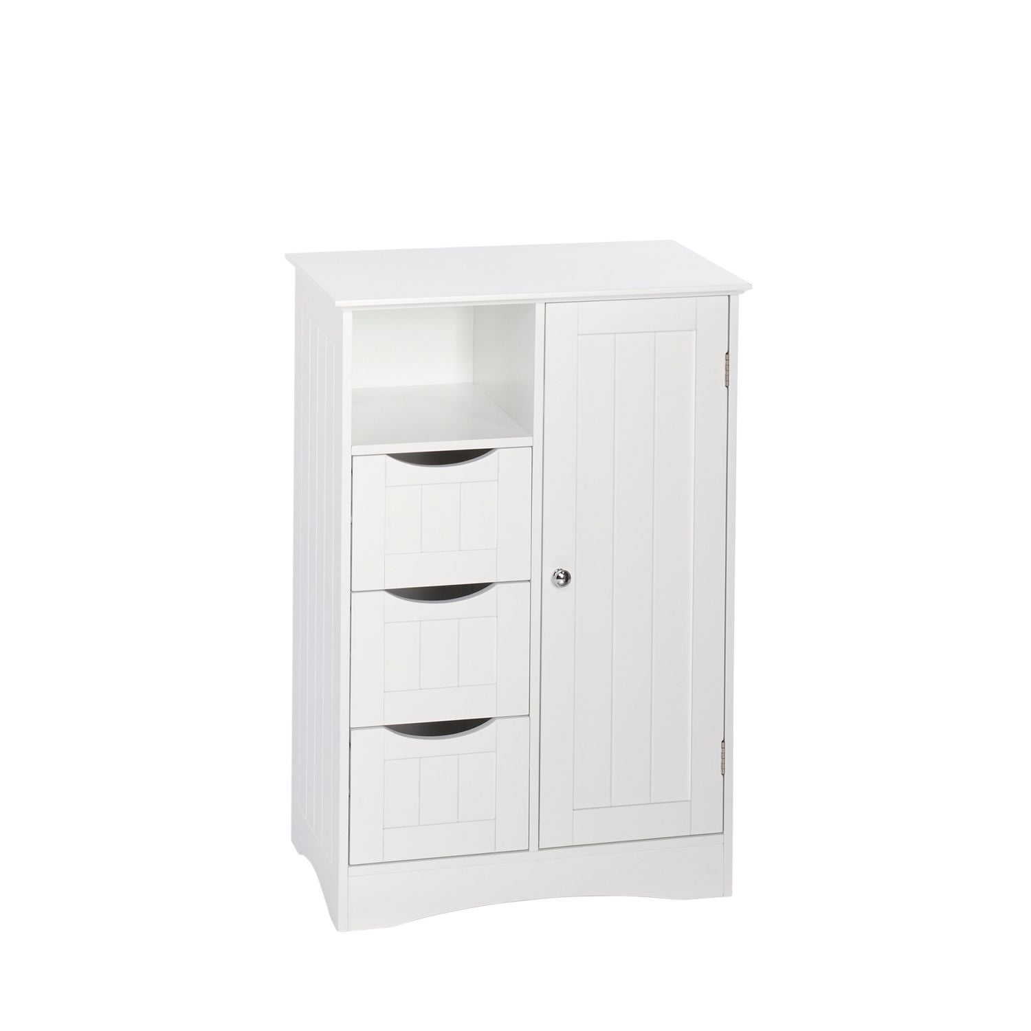 RiverRidge Home ashland single door badezimmer & wäscheschrank mit 3 schubladen, offenes cubby & verstellbares regal, weiß