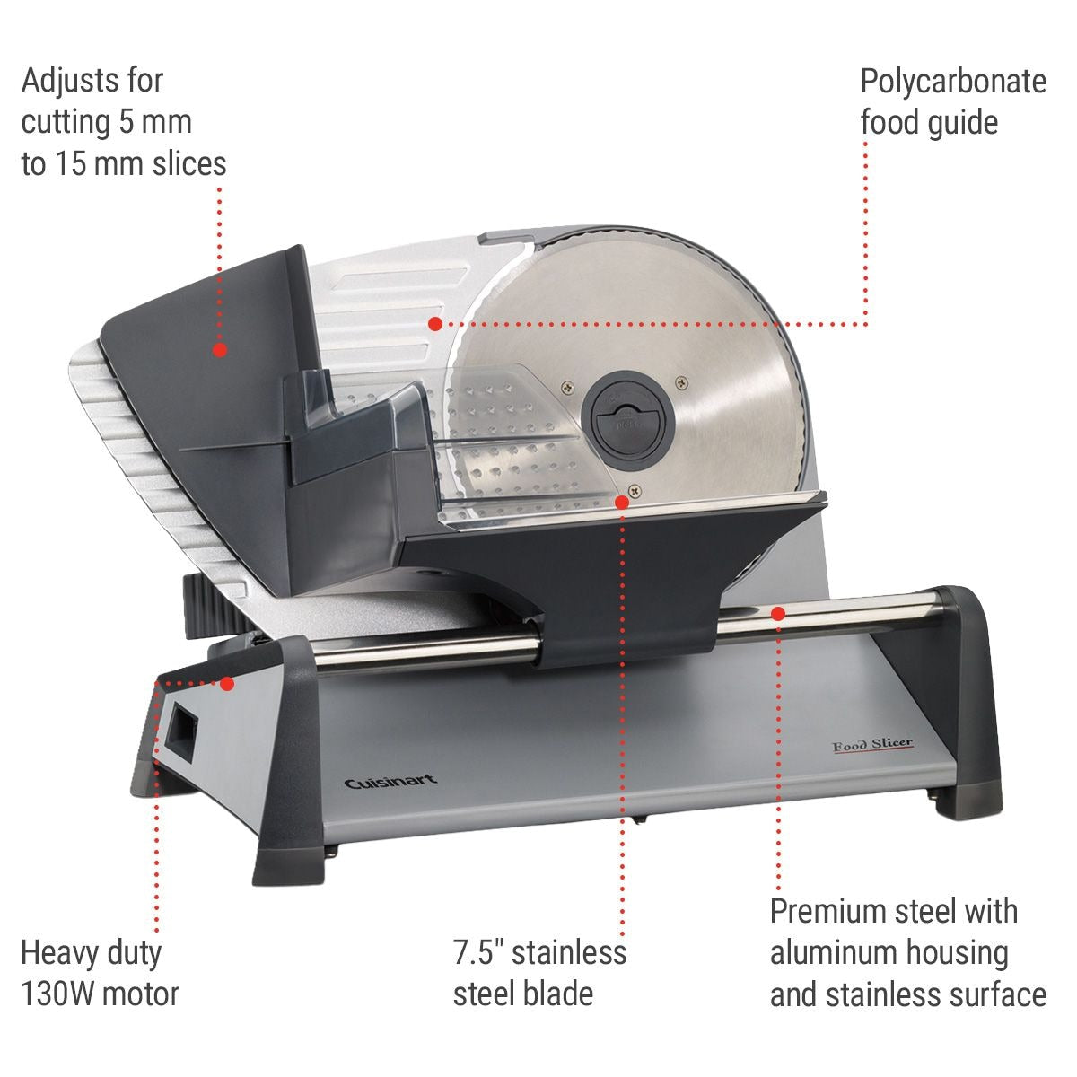 Cuisinart professioneller Lebensmittel-/Fleischschneider, 7,5-in-Klinge, Edelstahl