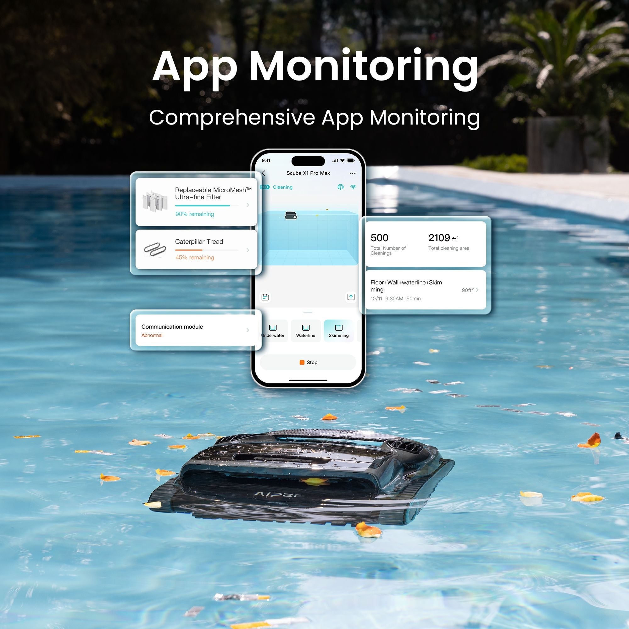 Aiper X1 pro max all-in-one smarter schnurloser Roboter-Poolreiniger für umfassende Poolpflege