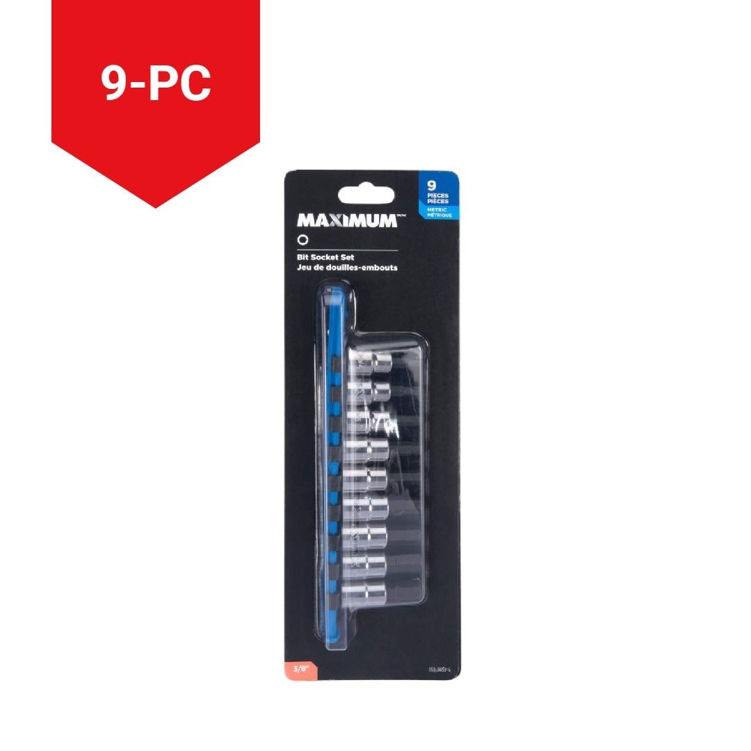 MAXIMUM 3/8-in-Laufwerk-Hex-Bit-Socket, verchromt, 9-pc, metrisch